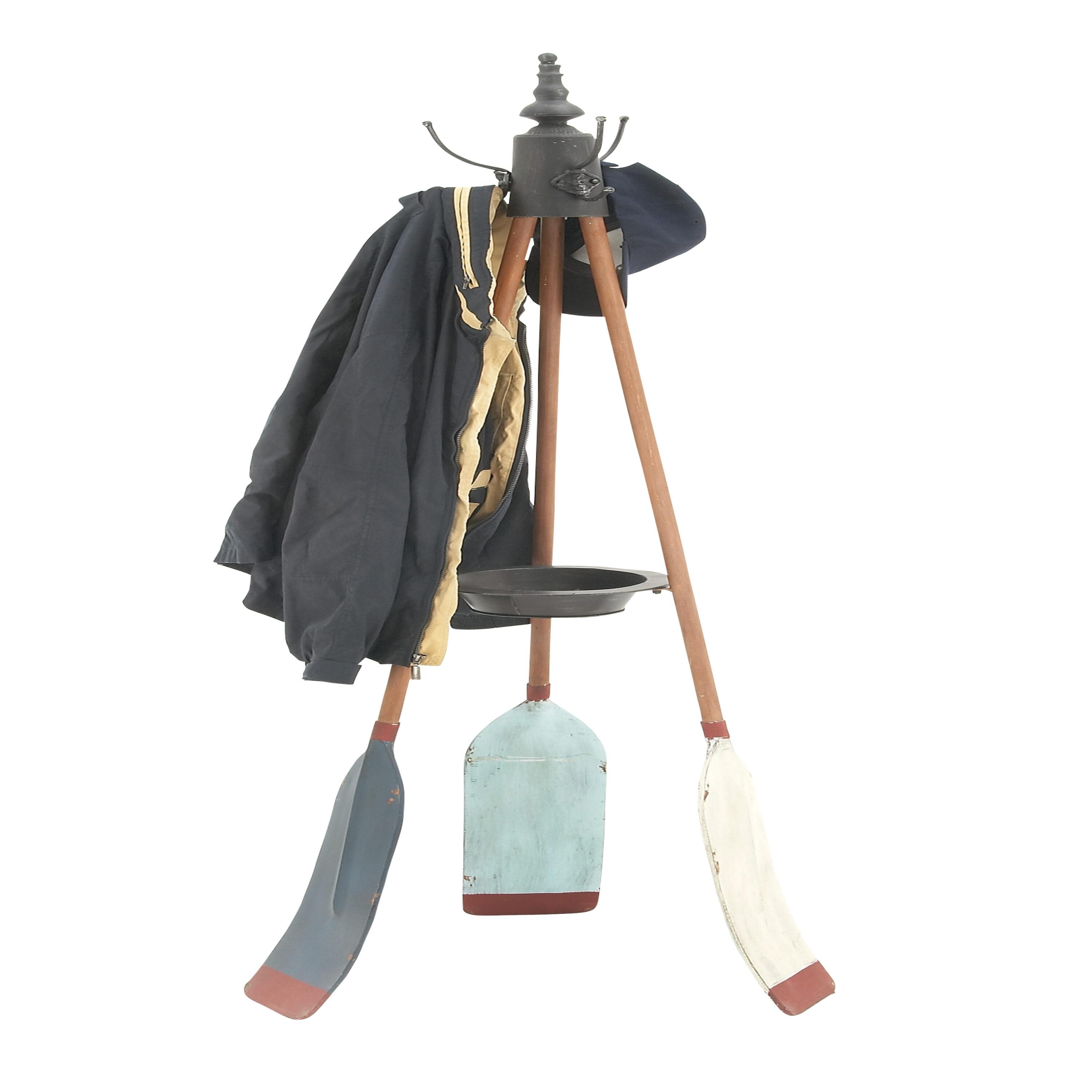 Olivia & May Metal Nautical Style Coat Rack Tripod Base : Iron Frame, 69" Tall, No Surface Treatment, Assembly Required