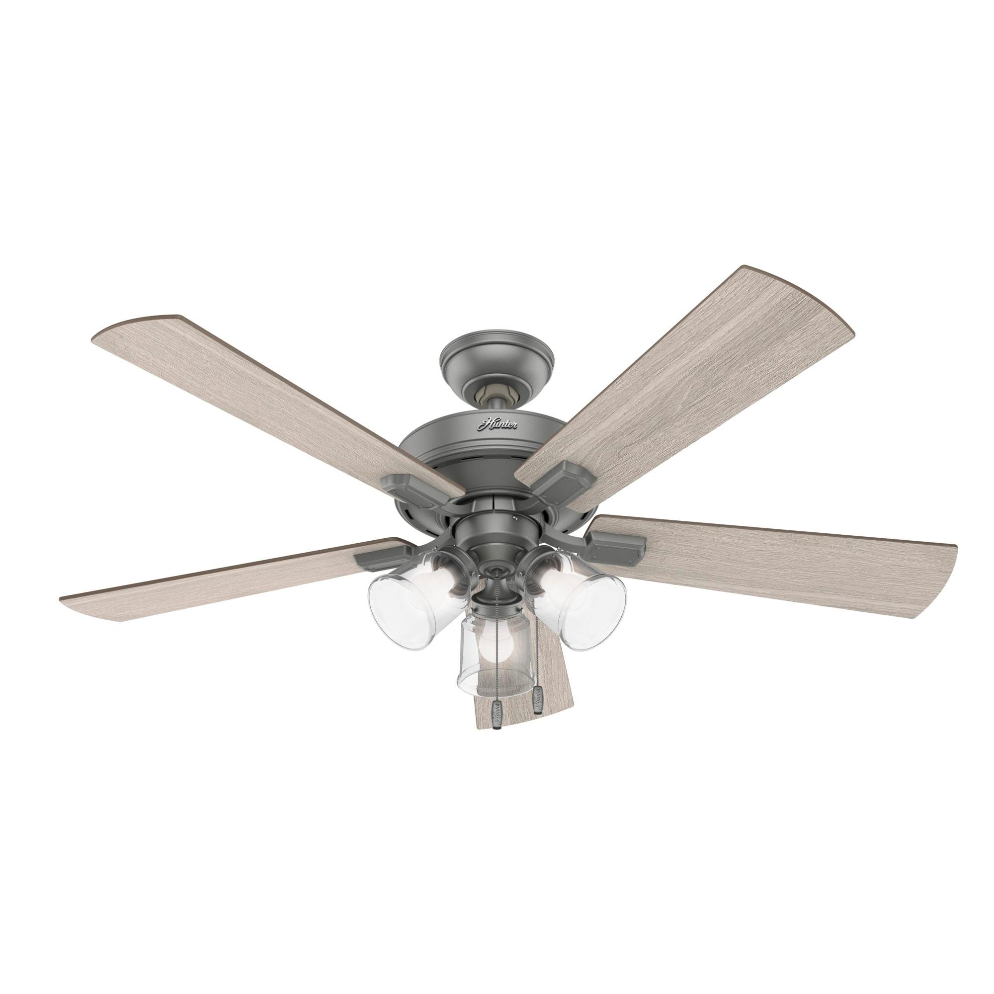 52" Crestfield 5 - Blade Modern Farmhouse Indoor Ceiling Fan with Light and Pull Chains
