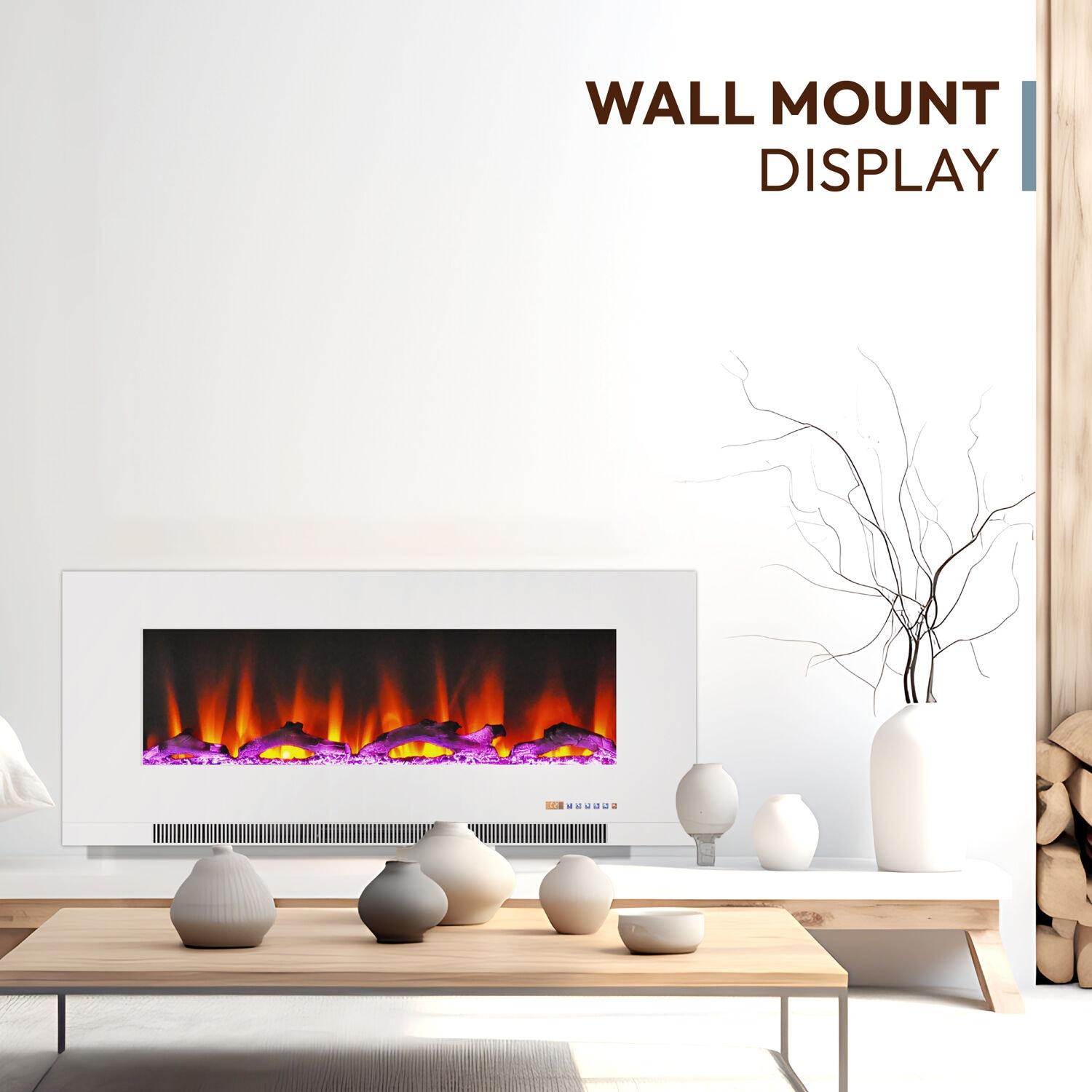 Cambridge Cambridge Wall Mount Electric Fireplace Heater with Remote Control for Indoor Use in Living Room, Bedroom, Home Office