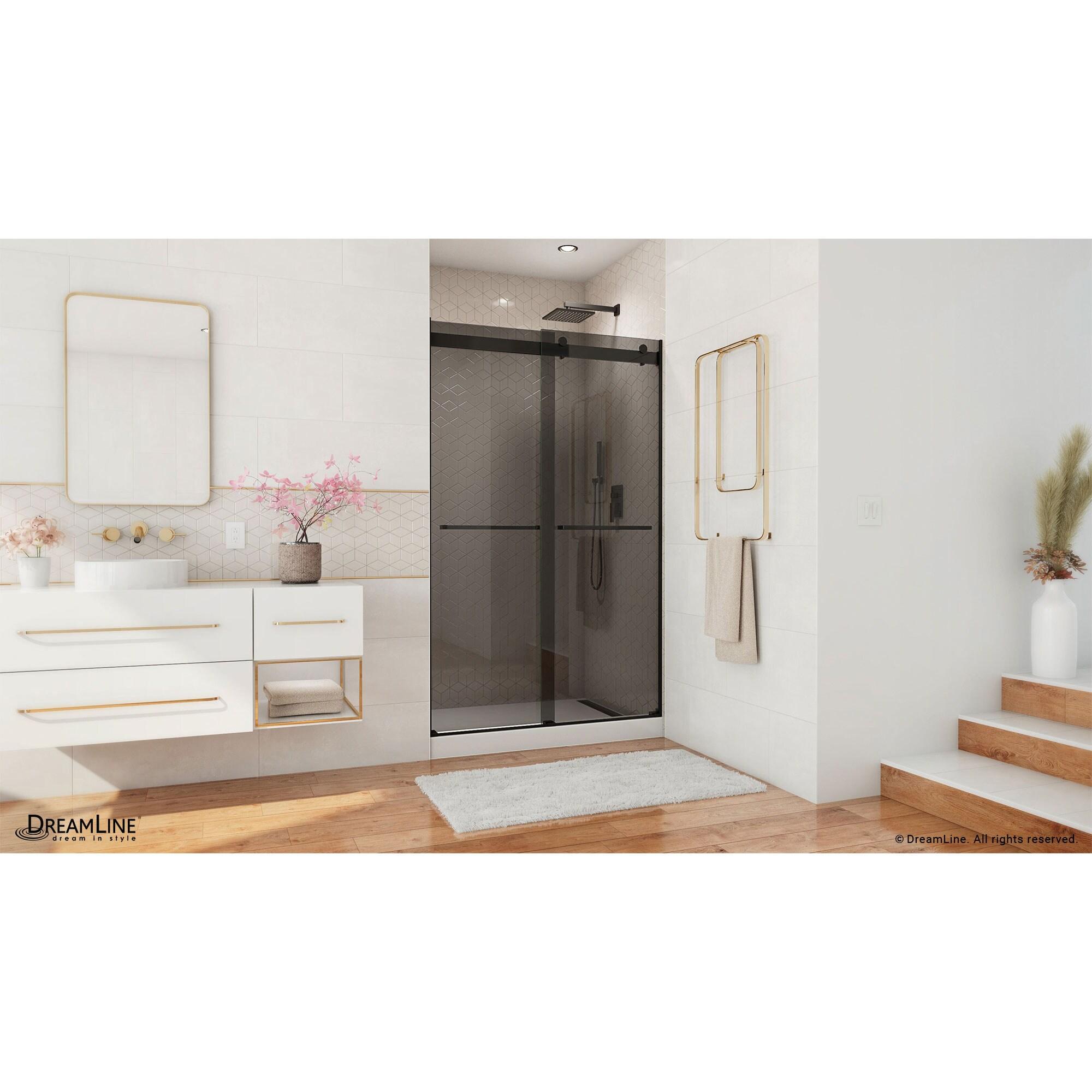 44" - 48" W 76" H Reversible Semi-Frameless Shower Door with ClearMax Technology