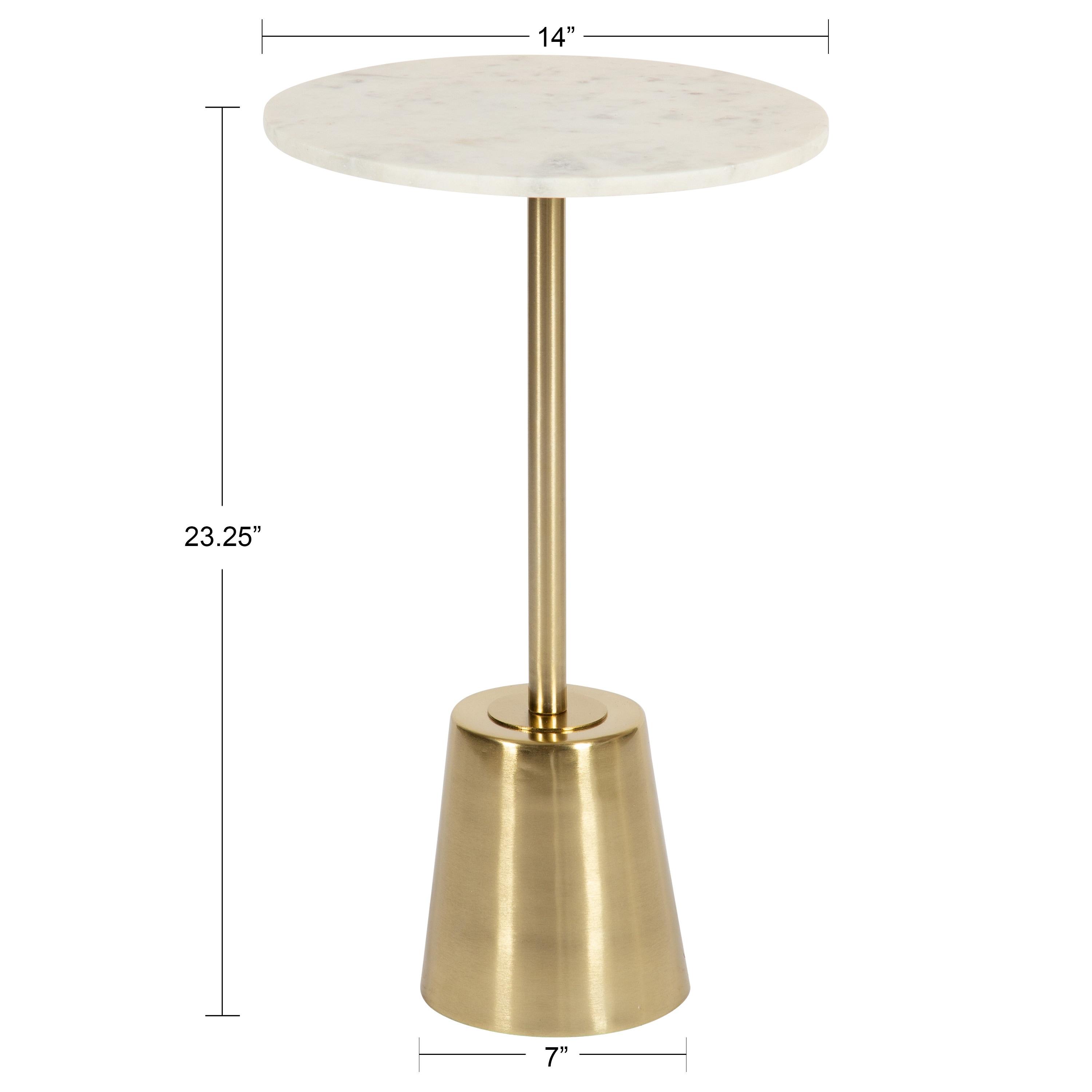 Kate and Laurel Tira Round Metal Side Table, 14x14x24, Gold