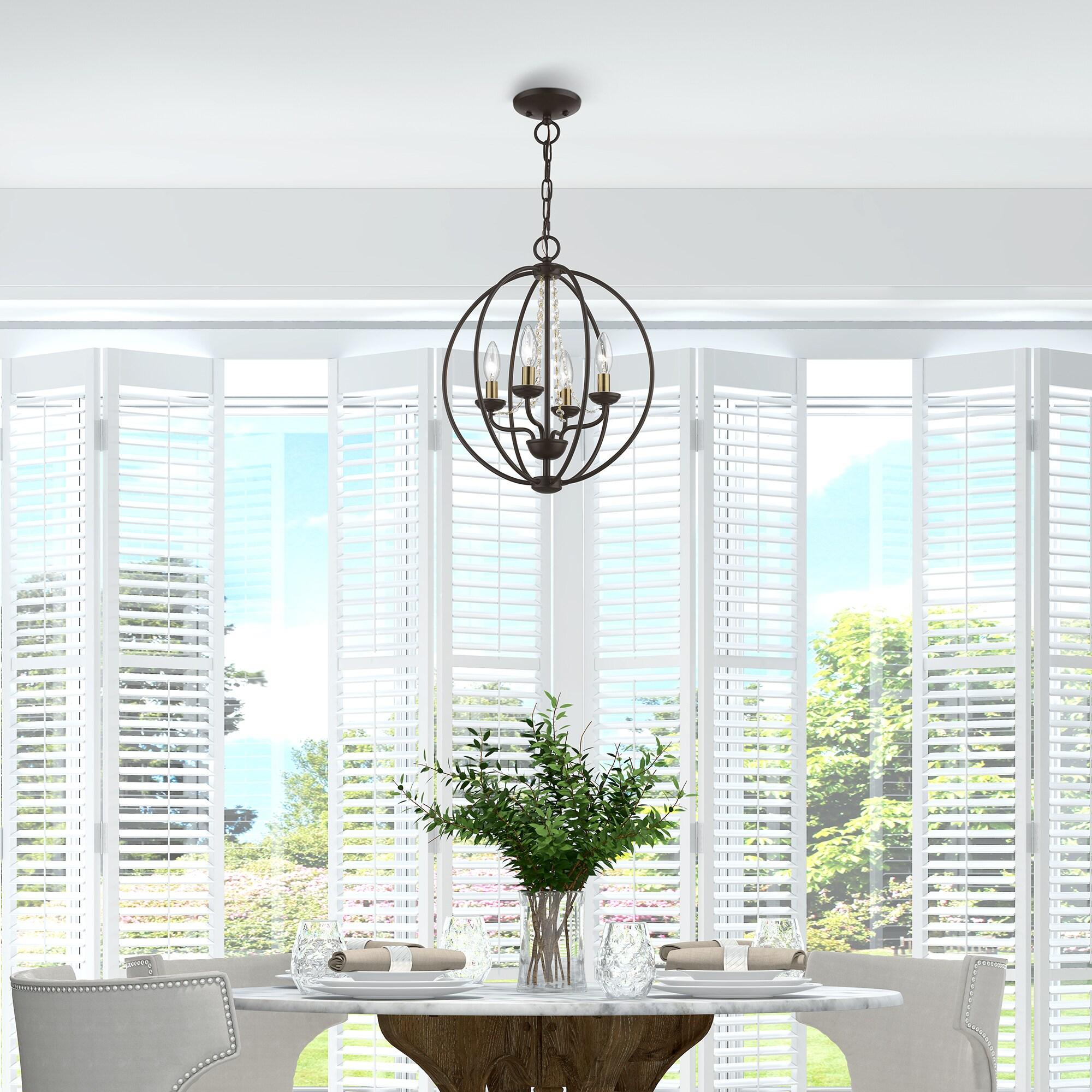 Livex Lighting Arabella 4 - Light Chandelier in  Bronze/Antique Brass