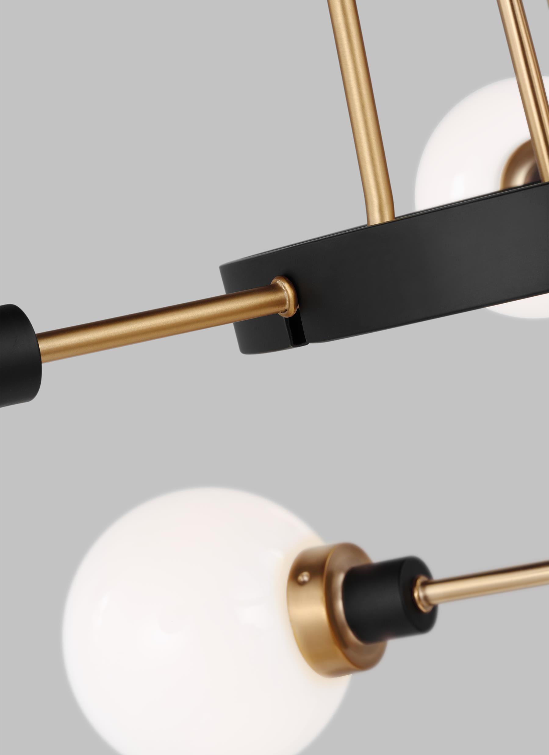 Rowan Satin Brass 7-Light Outdoor Chandelier with Etched Opal Glass Shades