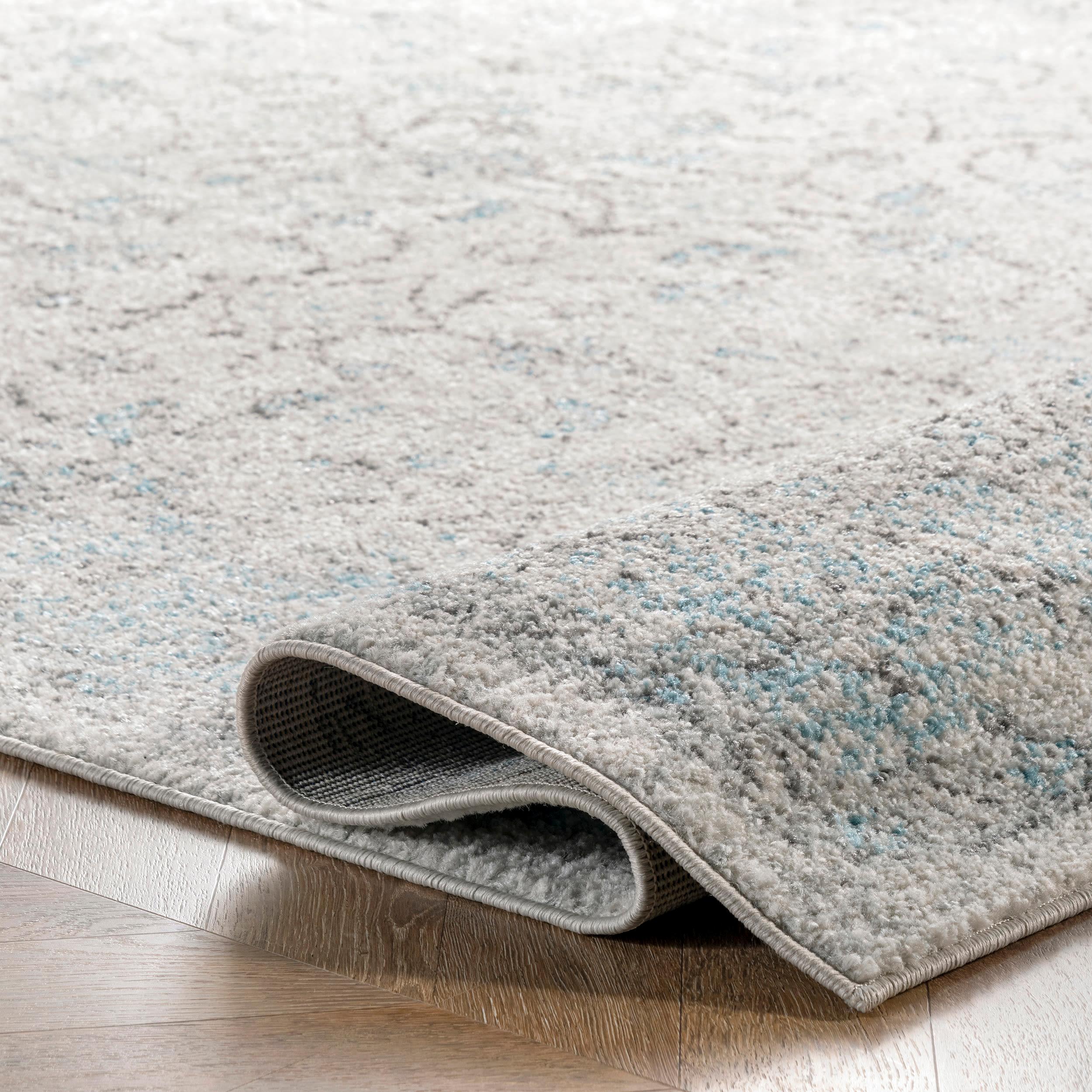 8'x10' Vintage Rio Area Rug Aqua- nuLOOM: Shabby Chic, Stain-Resistant, Low Pile, Machine Made, Indoor Use