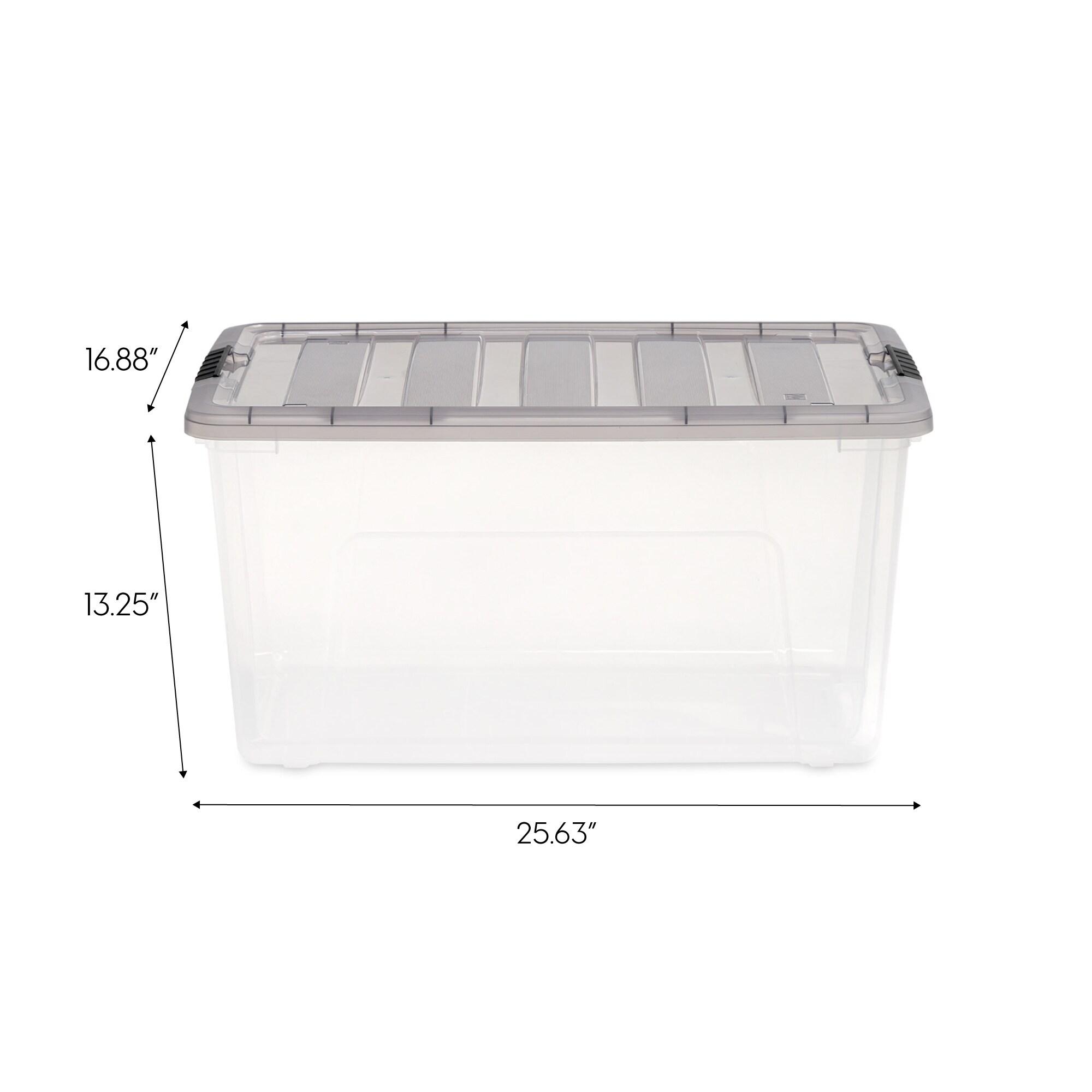 72 Qt./18 Gal. Plastic Storage Boxes with Latching Lids in Clear (Set of 3)