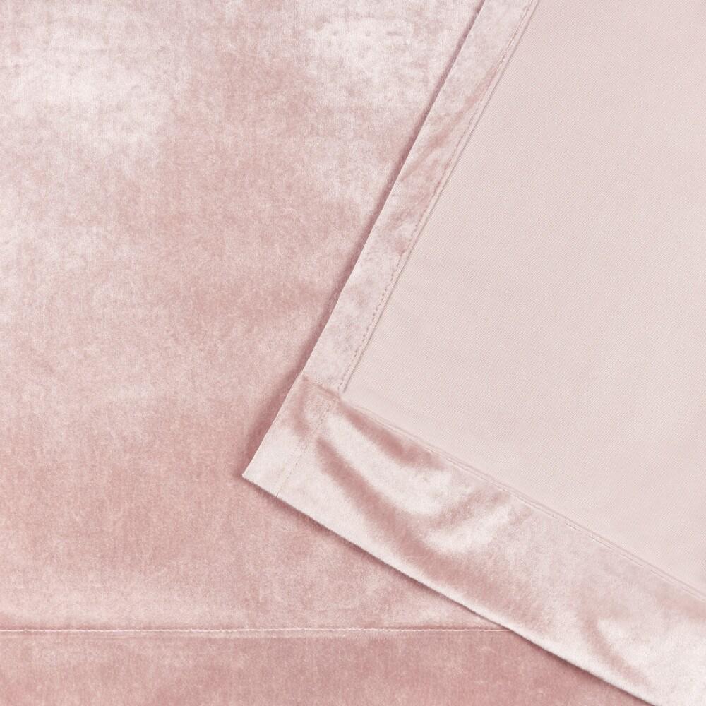 Set of 2 (84"x54") Velvet Back Tab Light Filtering Window Curtain Panels Blush Pink - Exclusive Home: Polyester, OEKO-TEX Certified