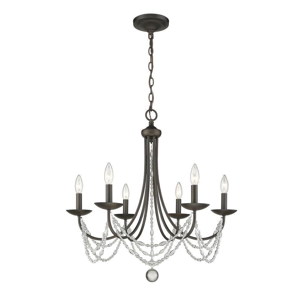 Golden Lighting Mirabella 6-Light Chandelier in Rubbed Bronze
