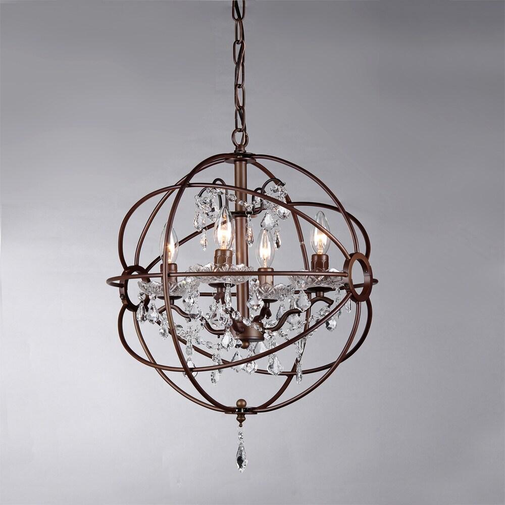 Warehouse of Tiffany Edwards Antique Bronze 16-inch 4-light Crystal Chandelier