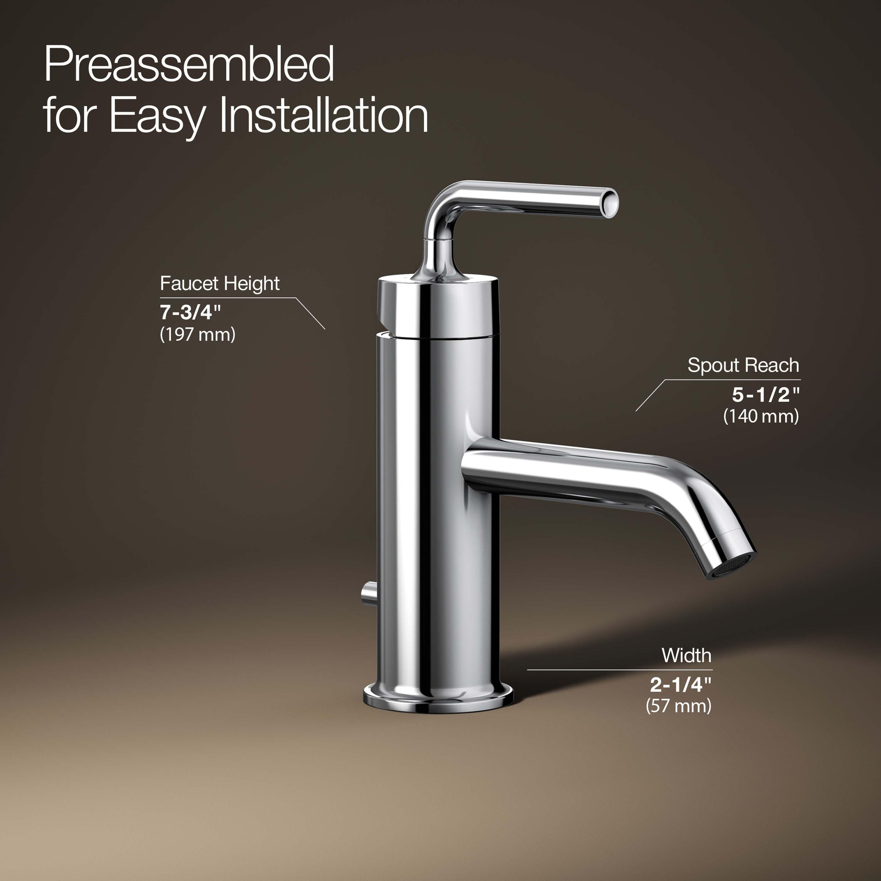 Purist® Single Hole Bathroom Faucet with Drain Assembly