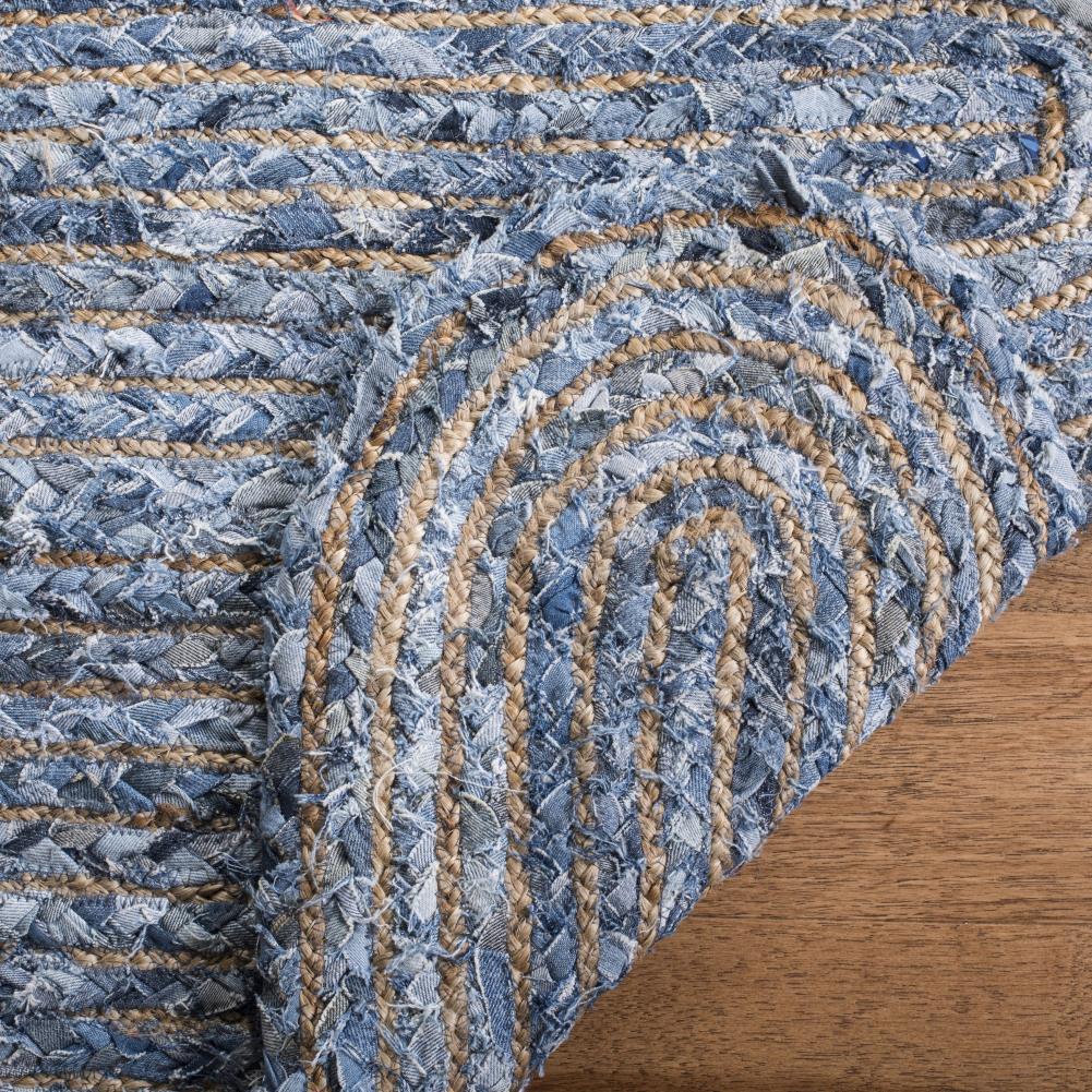 Cape Cod CAP208 Woven Indoor Area Rug - Blue/Natural - 6'x6' - Safavieh