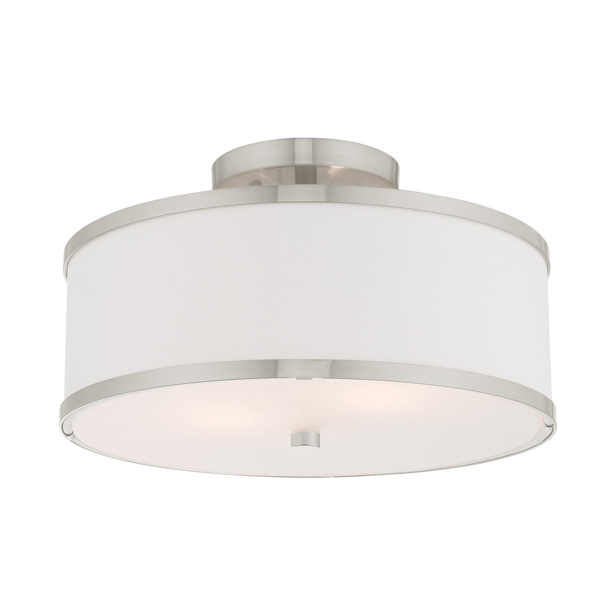 Livex Lighting Park Ridge 2 - Light Semi-Flush Mount in  Brushed Nickel