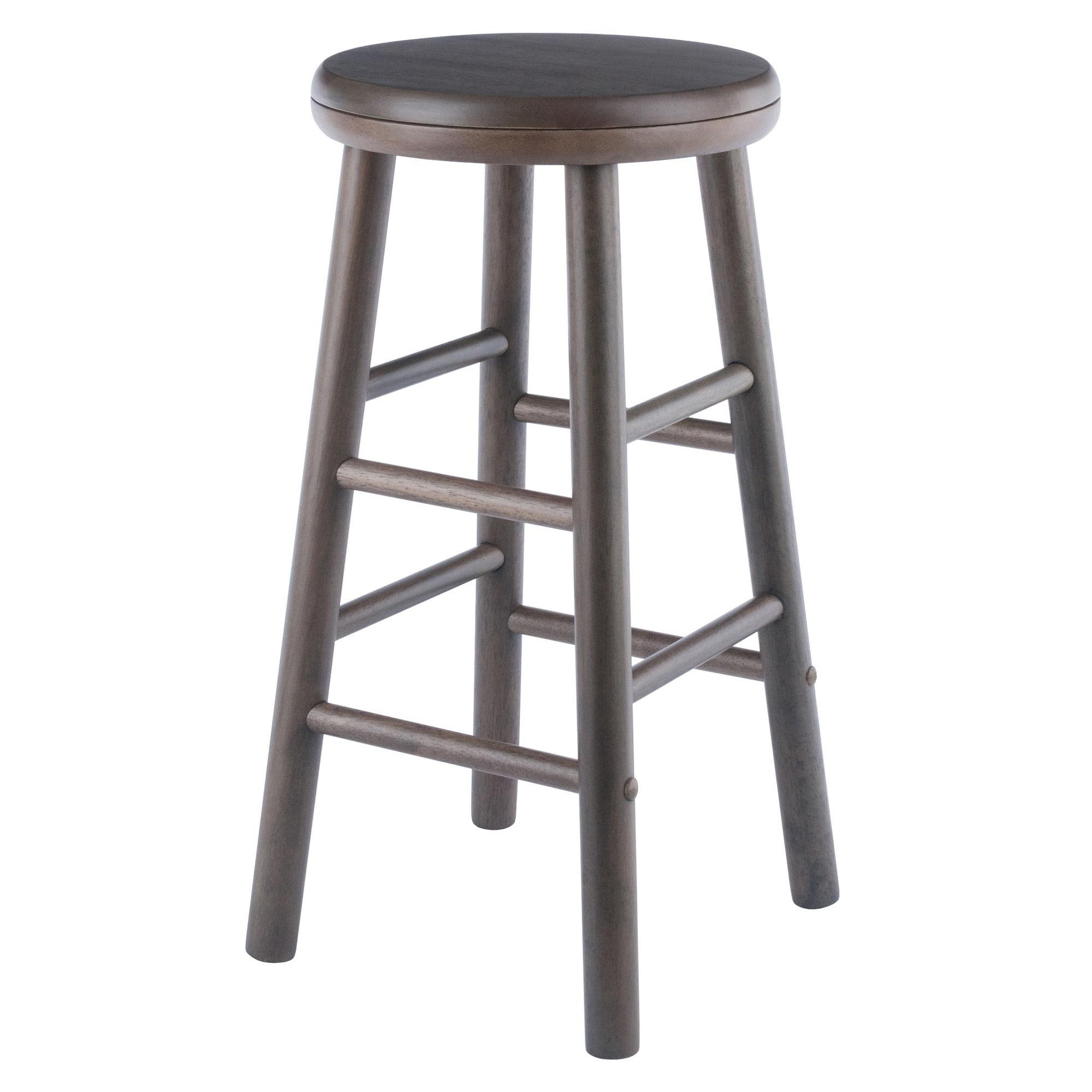 25.31" 2pc Shelby Swivel Seat Counter Height Barstools Gray - Winsome: Solid Wood, Tapered Legs