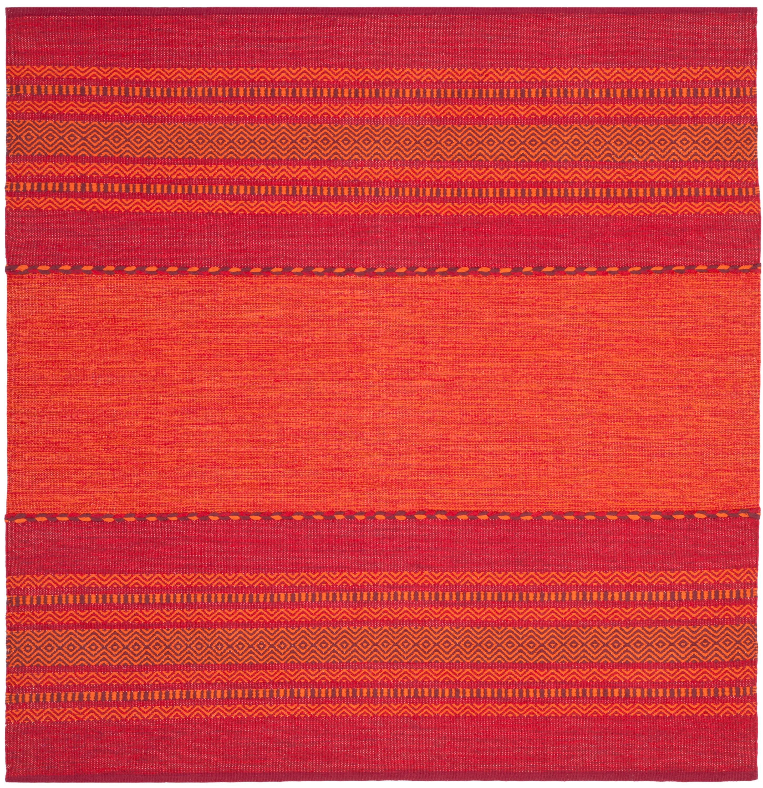 Montauk MTK215 Hand Woven Area Rug - Orange/Red - 6'x6' - Safavieh.
