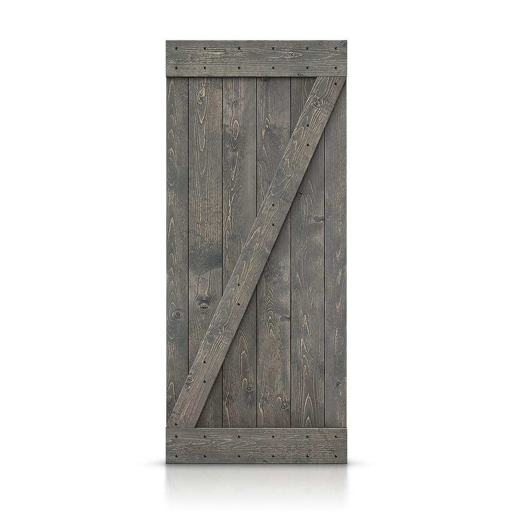 Calhome 84'' Solid Wood Paneled Painted Barn Door