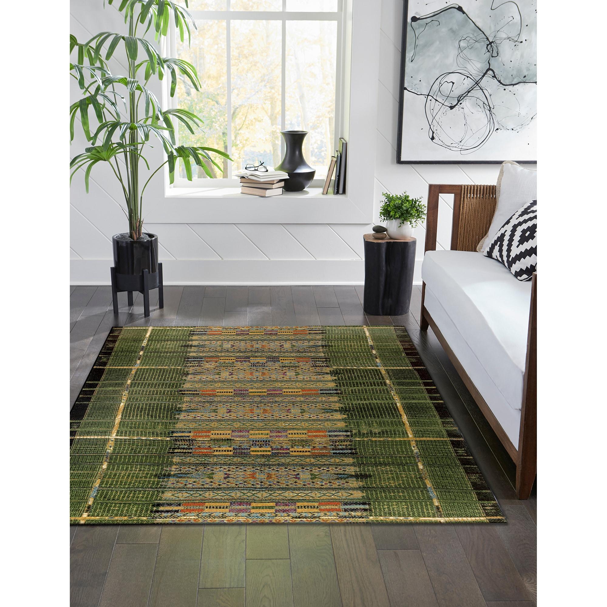 Liora Manne Marina Stripe Indoor/Outdoor Rug Green 6'6" x 9'4"