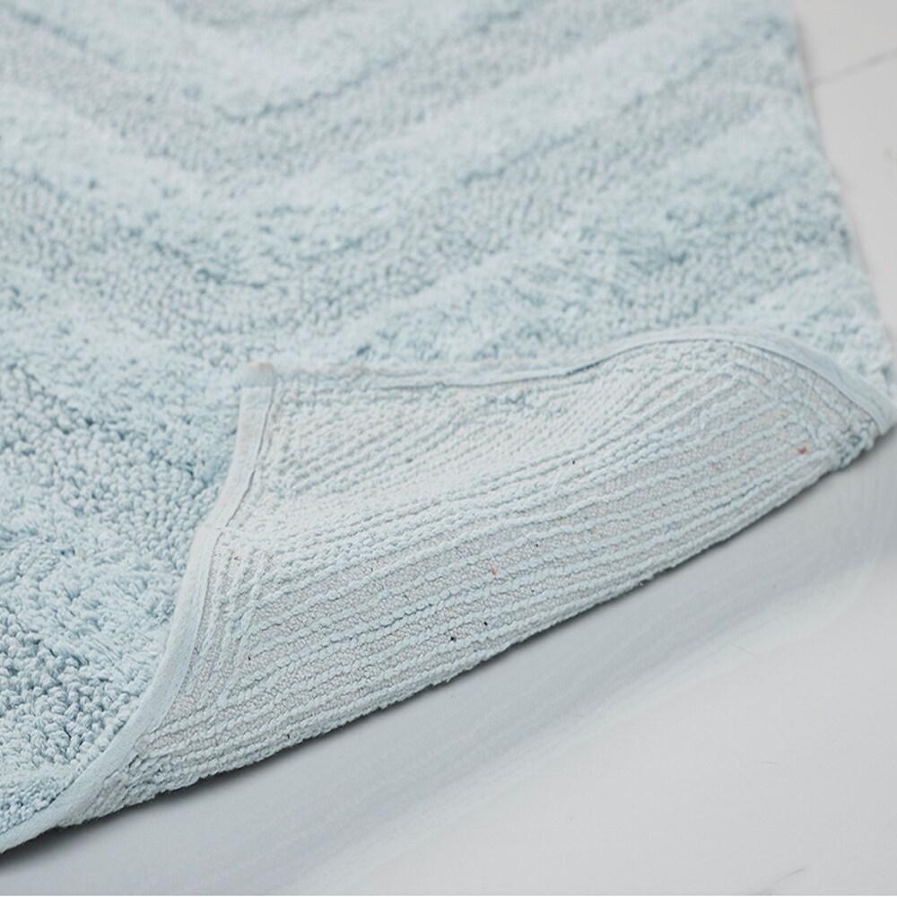 Better Trends Hugo 100% Cotton Tufted Non-Slip Backing Bath Rug 20" x 20" Contour - Blue