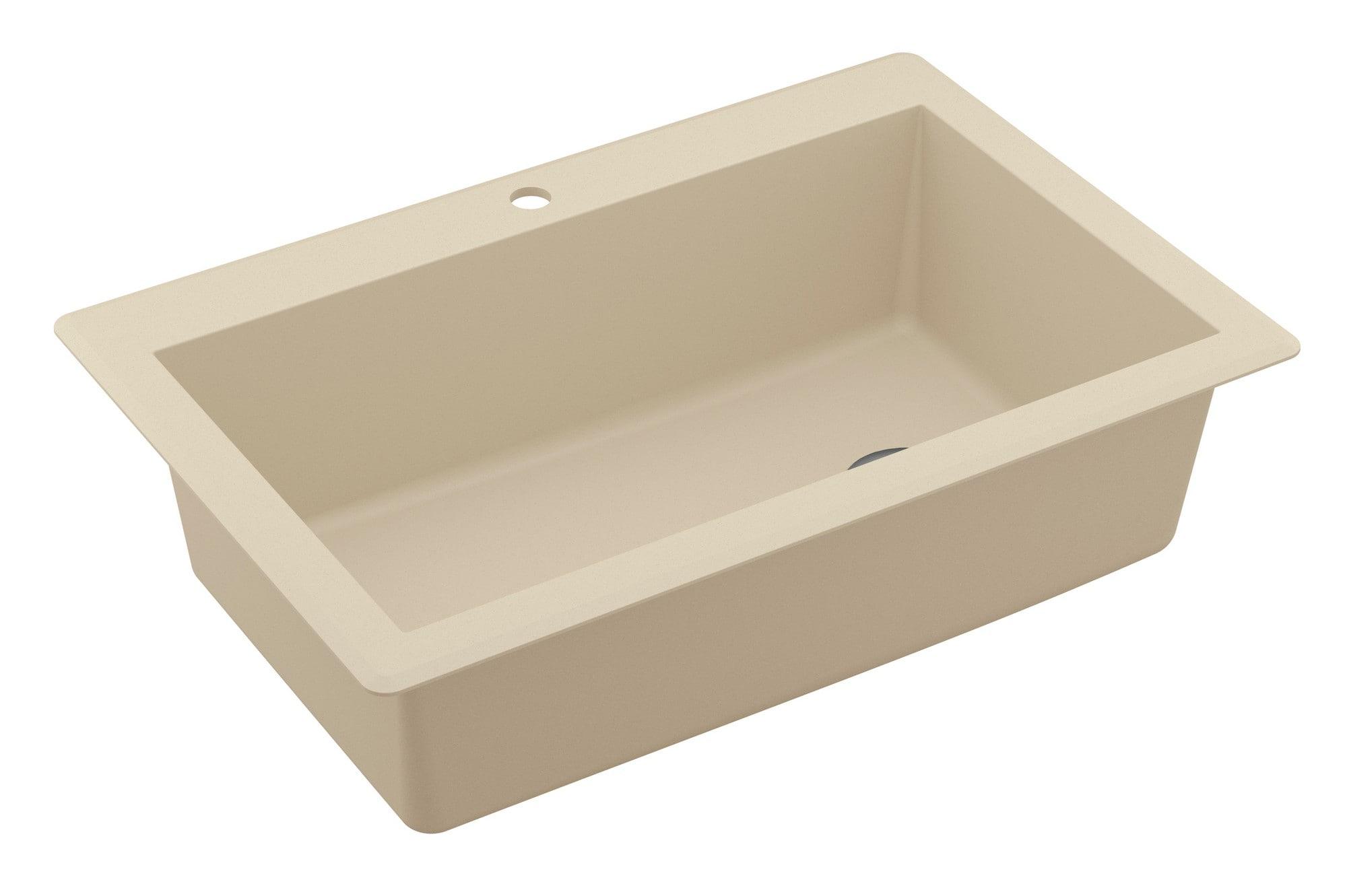 Karran Karran Drop-in Quartz Composite 33'' X 22'' 1-Hole Single Bowl Kitchen Sink QT-670-BI