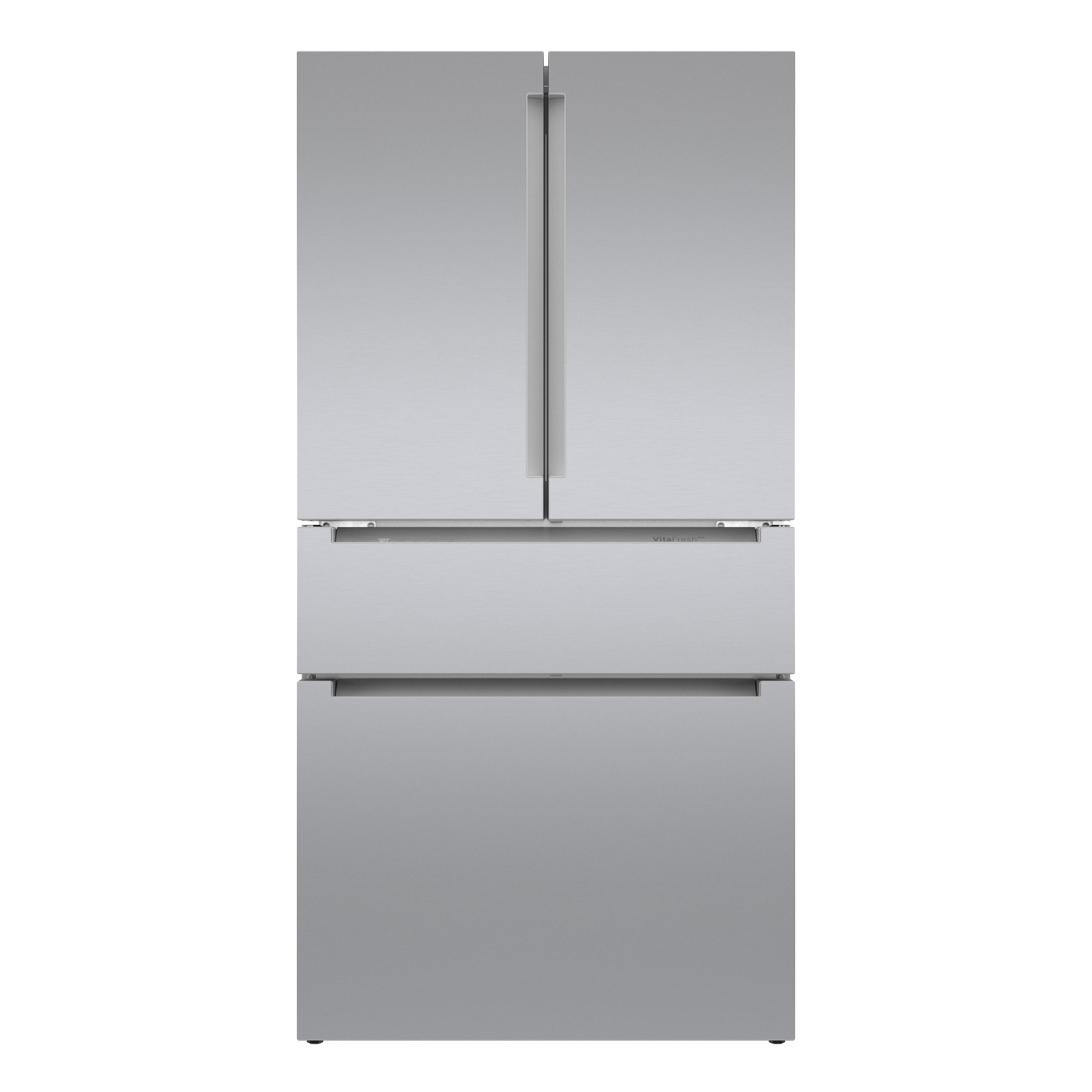 Bosch - 800 Series 36-Inch Smart 3-Door Counter-Depth Refrigerator With Recessed Handles, Anti-Fingerprint Exterior, Internal Water, Home Connect