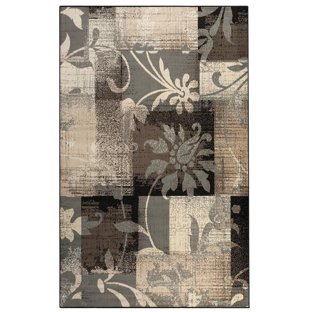 Superior Indoor Area Rug, Jute Backed, Perfect for Office, Living/Dining Room, Bedroom, Kitchen, Hallway, Entryway, Floor, Modern Floral Patchwork Decor, Pastiche Collection, 4' x 6', Beige