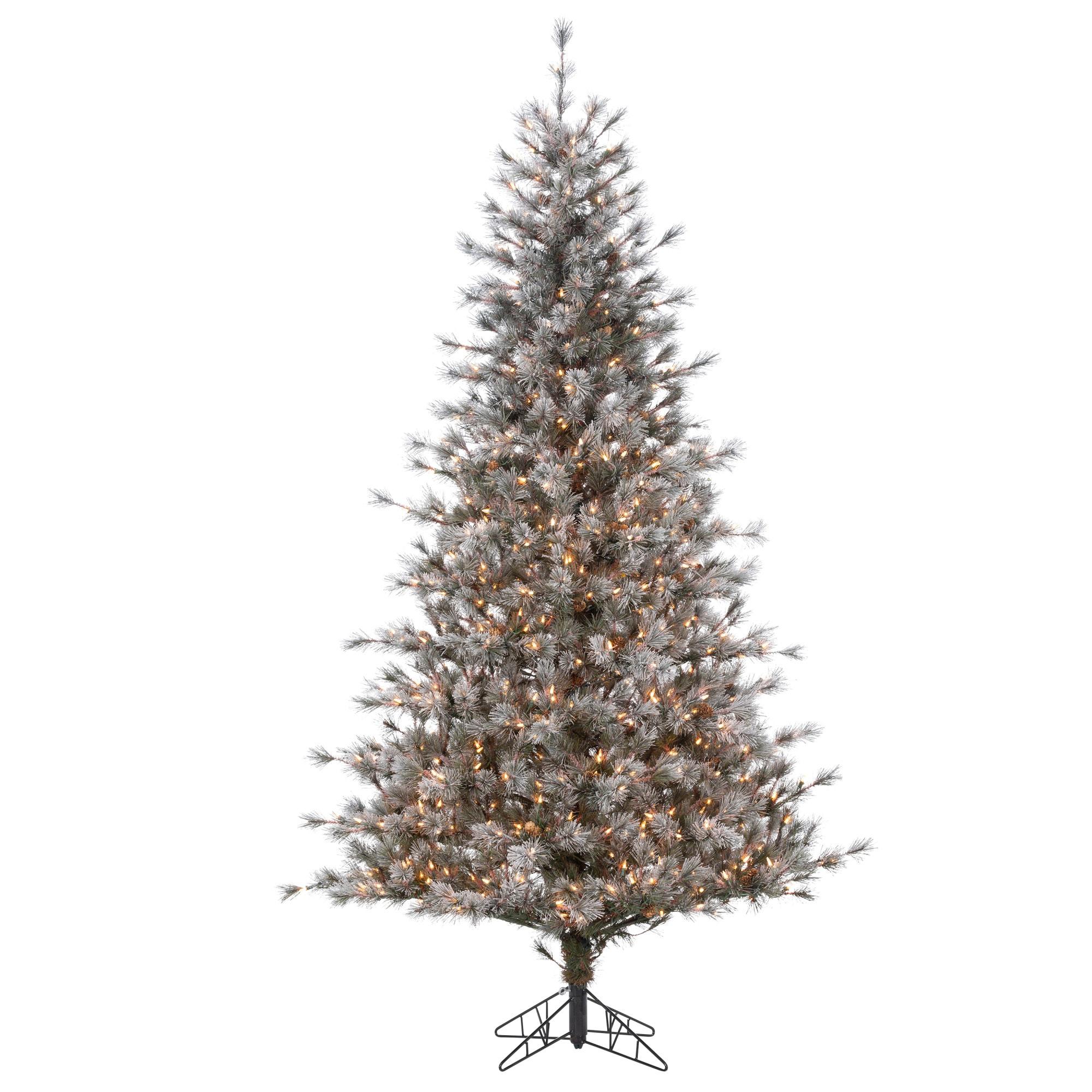 Gerson 7.5 ft. Pre Lit Clear Incandescent Lightly Flocked Hard Needle Scotch Pine