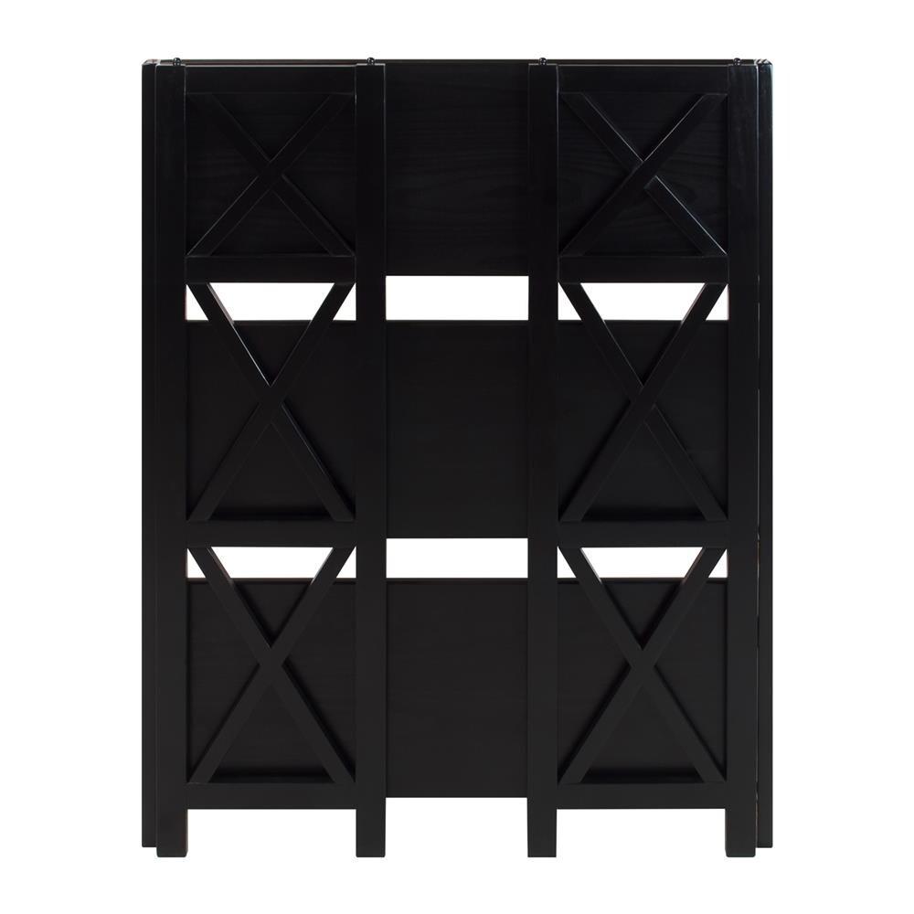 Casual Home 301-32 Montego 3-Shelf Folding Bookcase, Black