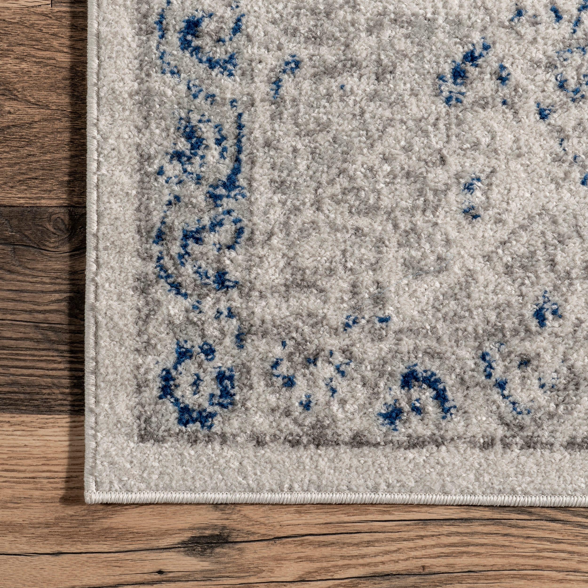 Nuloom Minta Medallion 2x3 Accent Indoor Area Rug for Living Room Bedroom Dining Room Entryway Kitchen, Blue/Off White