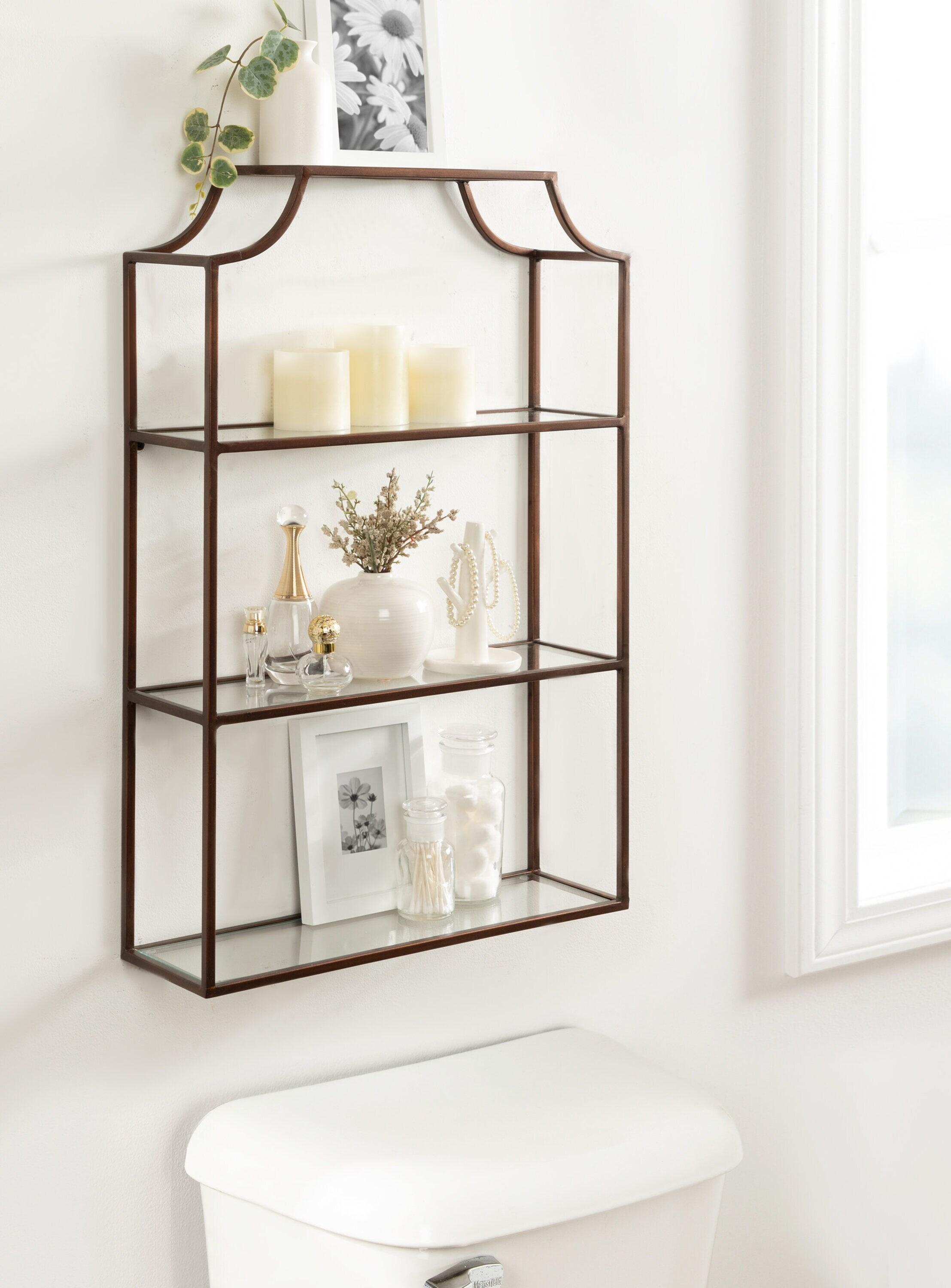 Kate & Laurel All Things Decor 21"x30" 3-Tier Ciel Wall Decorative Floating Shelves Bronze
