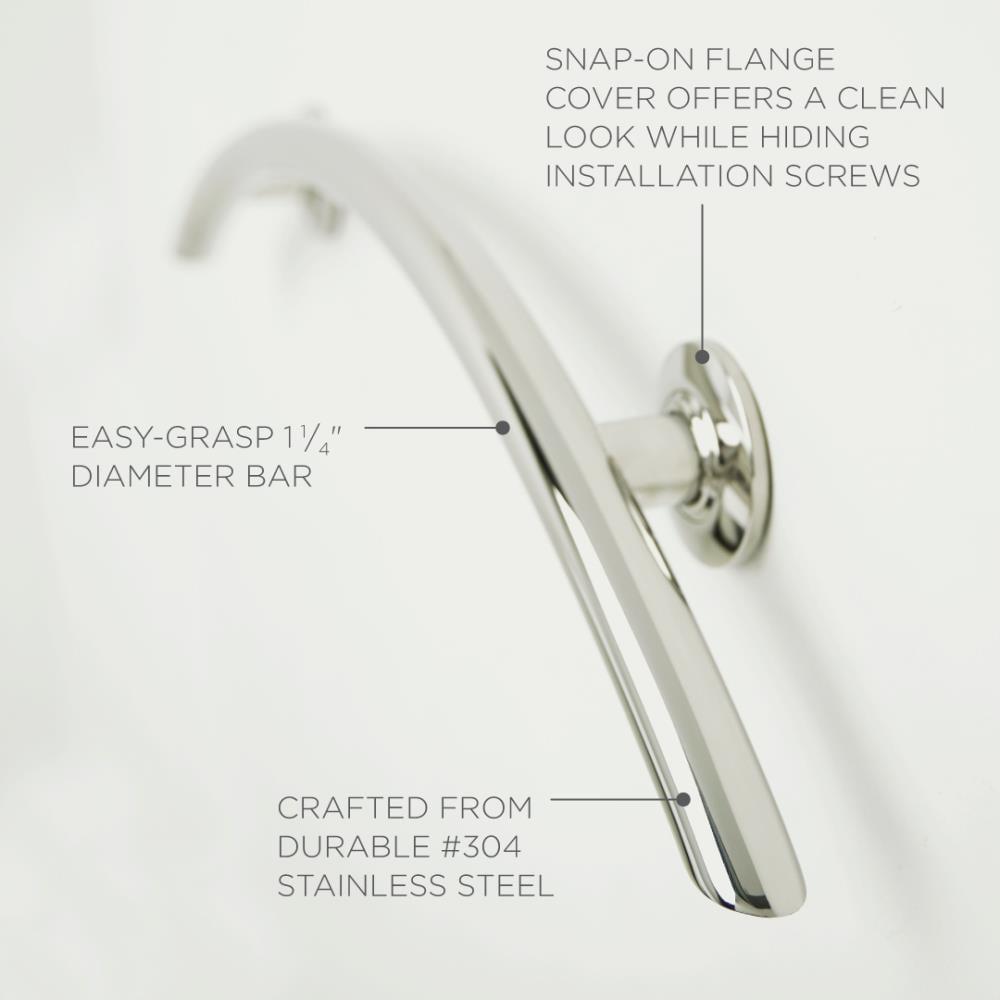 Lifestyle & Wellness Crescent Curved Wall Mount Bathroom Shower 30" Grab Bar