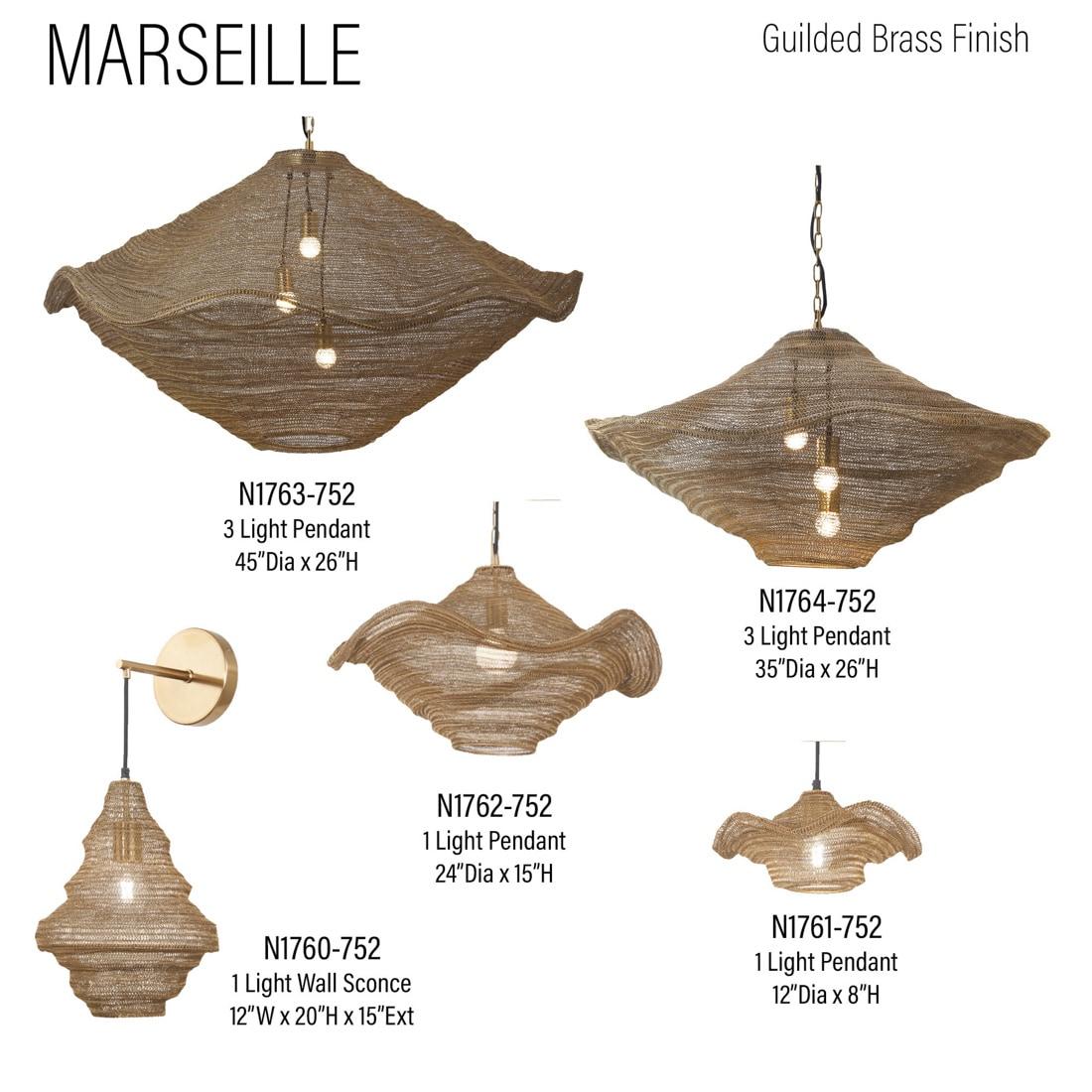 Small 1 Light Pendant In Gilded Brass Finish