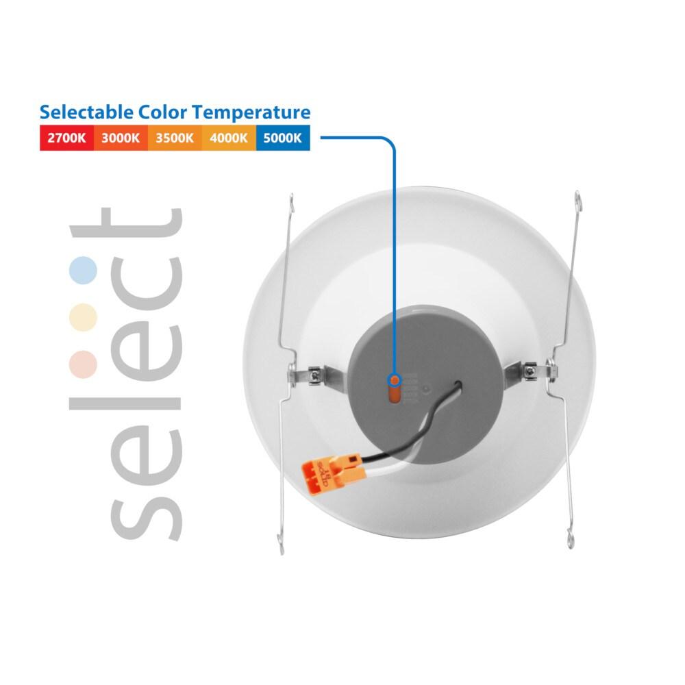 NICOR Lighting 6'' Selectable Color Temperature Dimmable Air-Tight IC Rated LED Retrofit Recessed Lighting Kit DLR56612120SWH