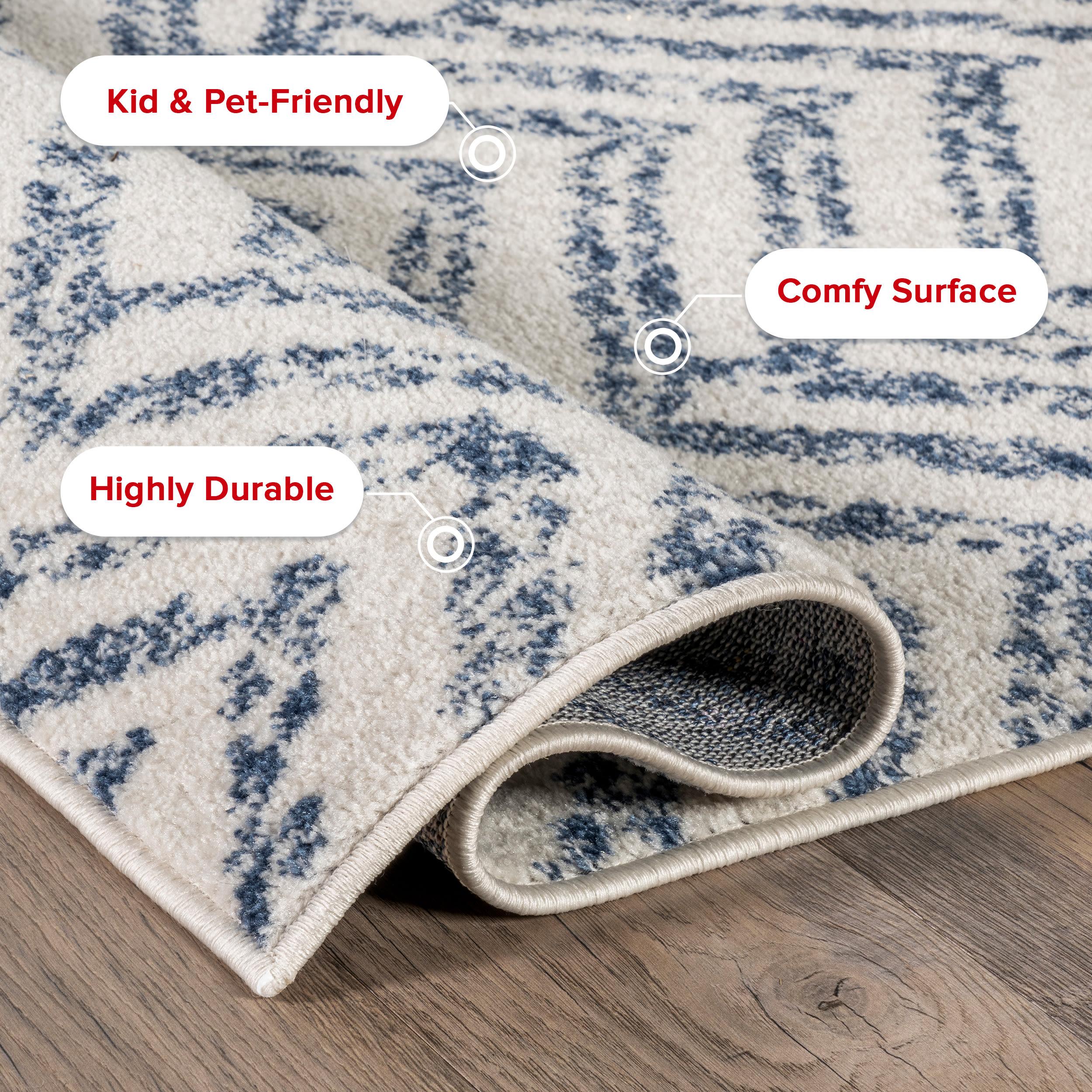 Nuloom Rosanne Chevron 7x9 Indoor Area Rug for Living Room Bedroom Dining Room Kitchen, Blue/Ivory