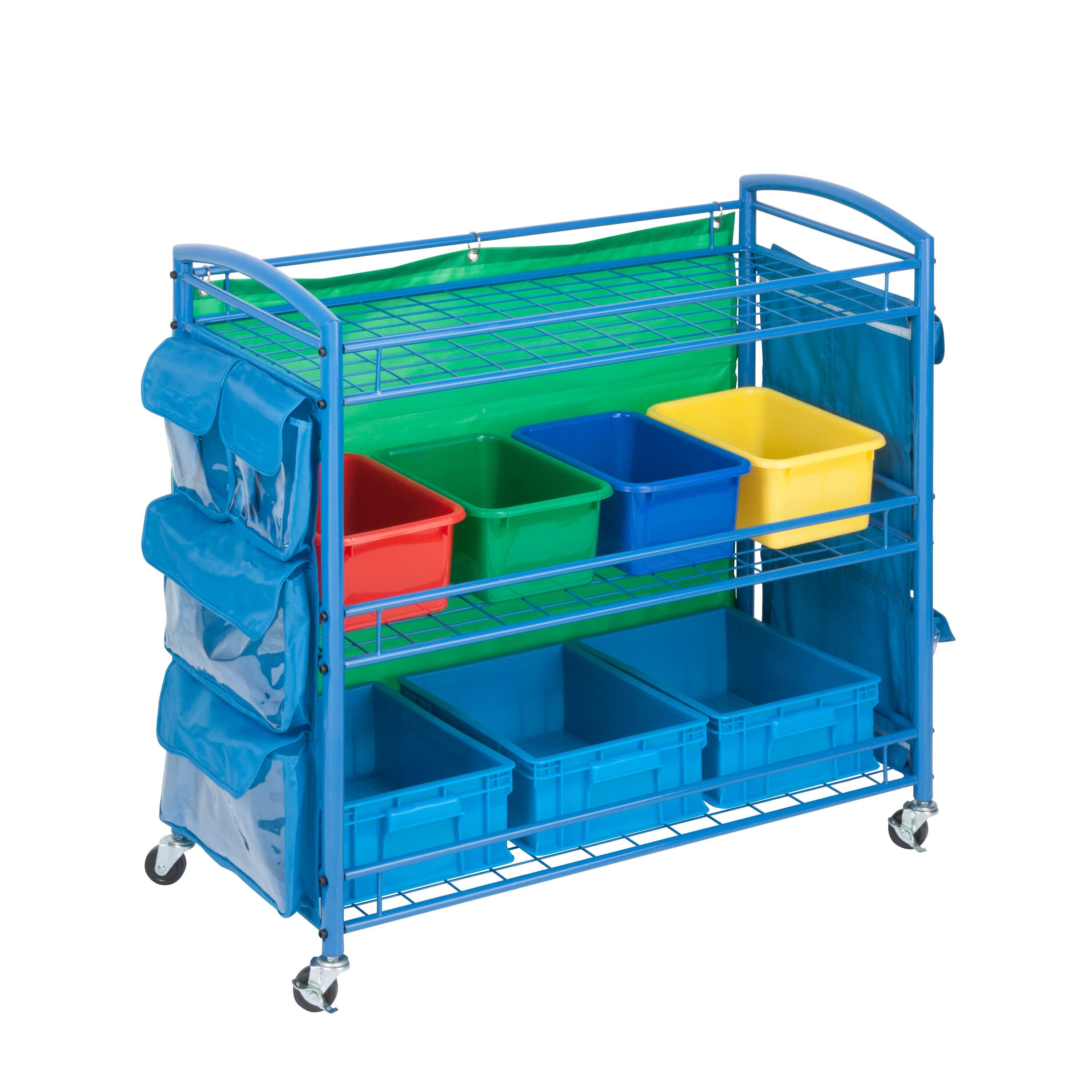 Zoomie Kids Harriotte 3 Compartment Metal Teaching Cart