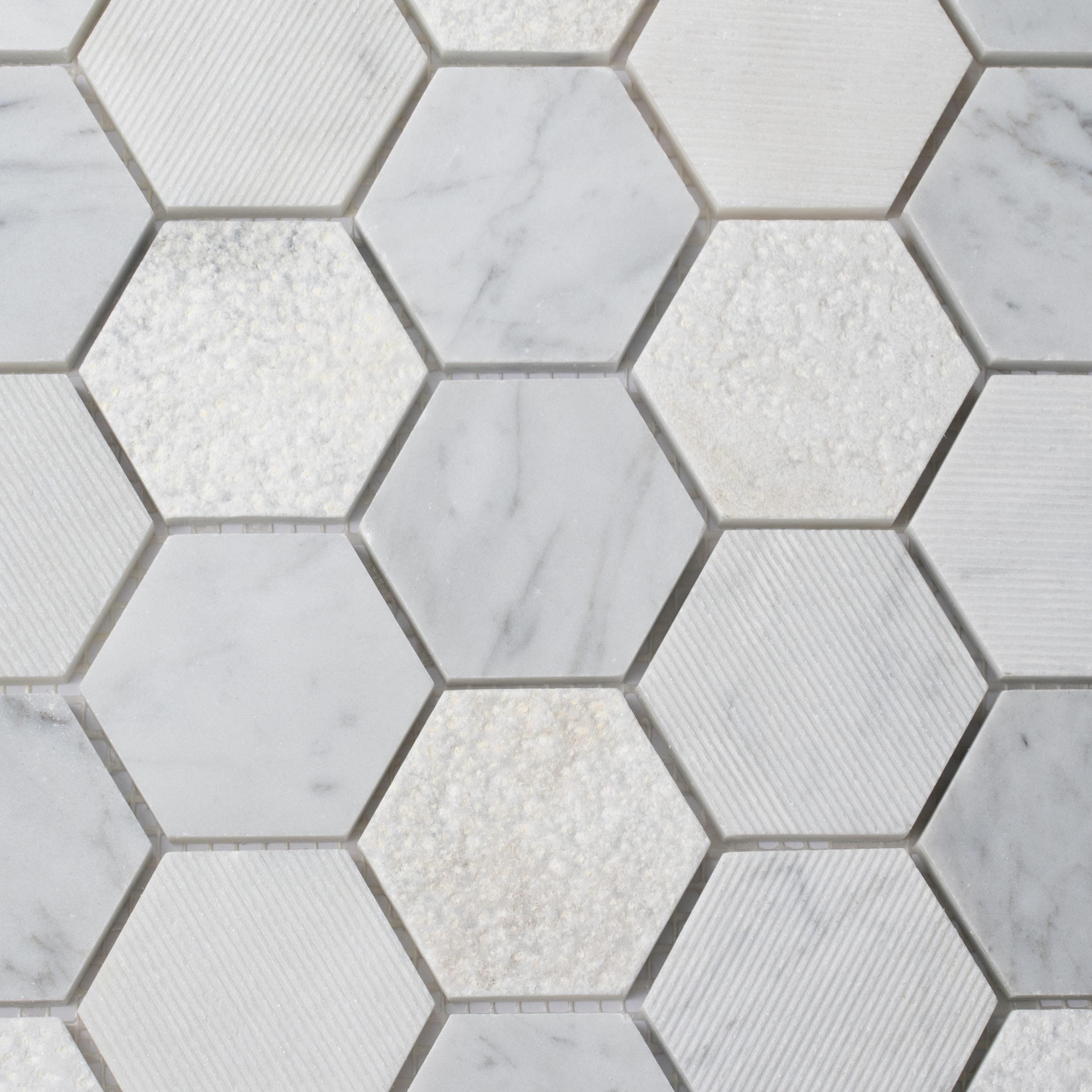 Apollo Harbor 12" x 12" Marble Honeycomb Mosaic Wall & Floor Tile