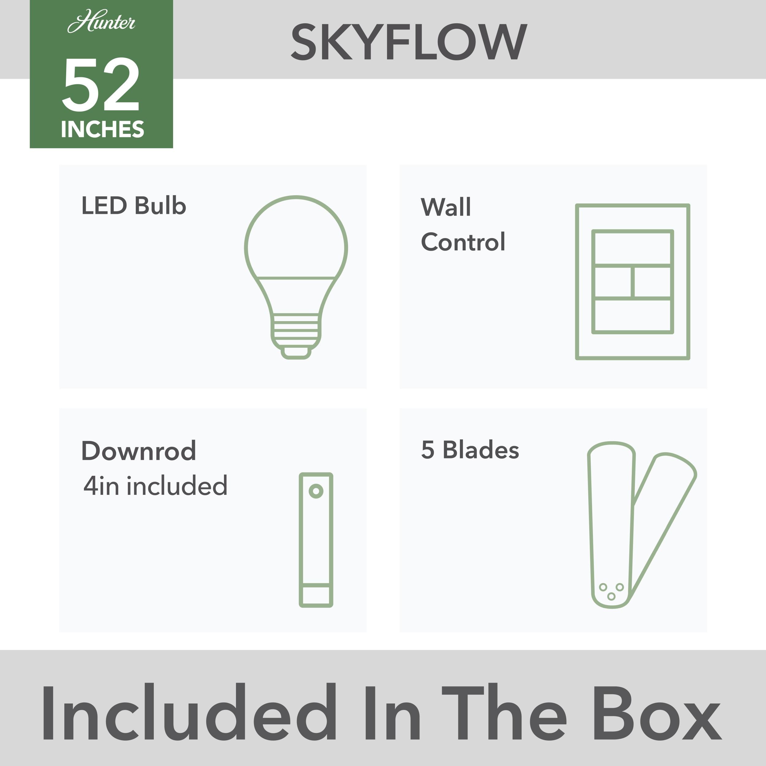 Skyflow 52" 5-Blade Standard WeatherMax Indoor/Outdoor Ceiling Fan with Lights and Wall Control