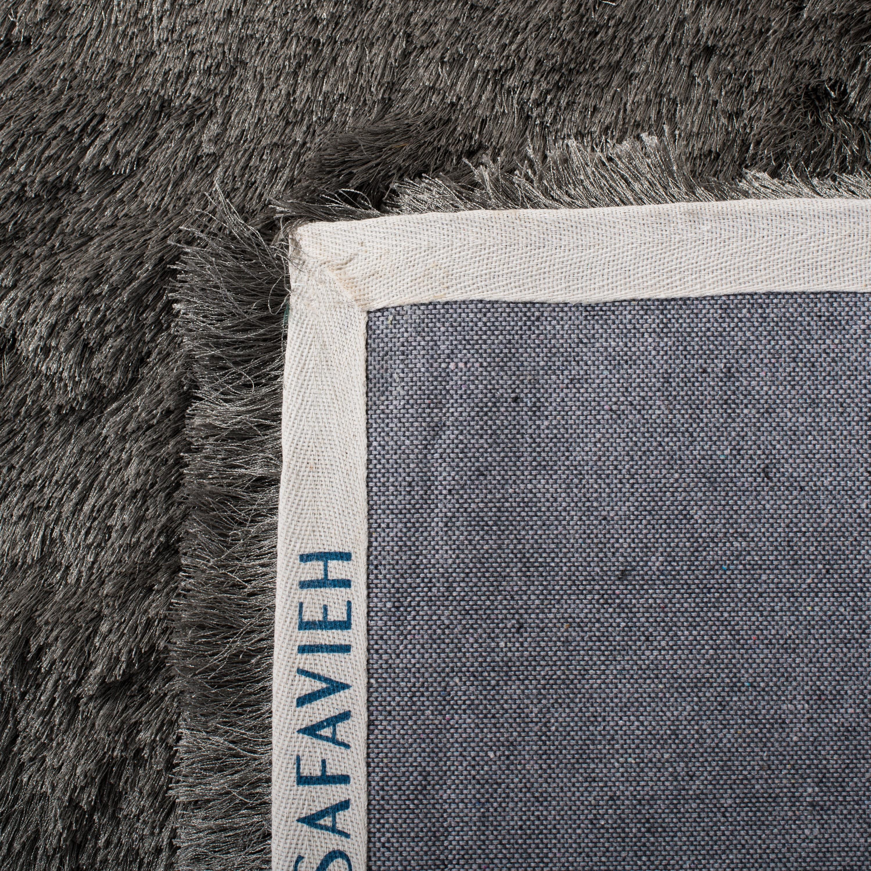 Shag SG511 Hand Tufted Area Rug - Titanium - 4' round - Safavieh.