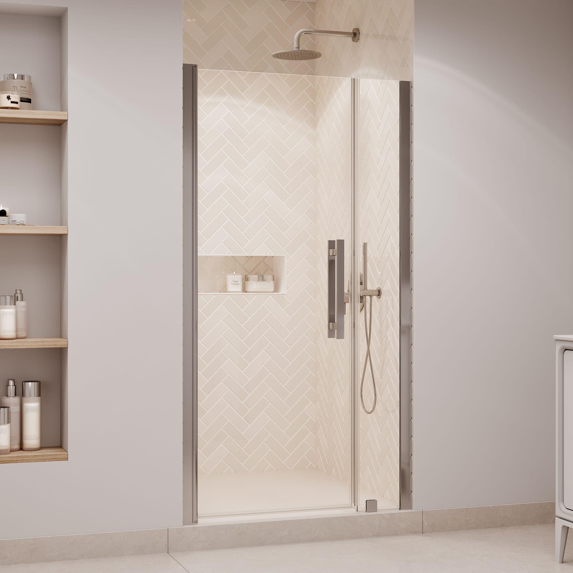 OVE Decors Pasadena 39 7/16 To 41 3/8 In. W X 72 In. H Alcove Frameless Pivot Shower Door