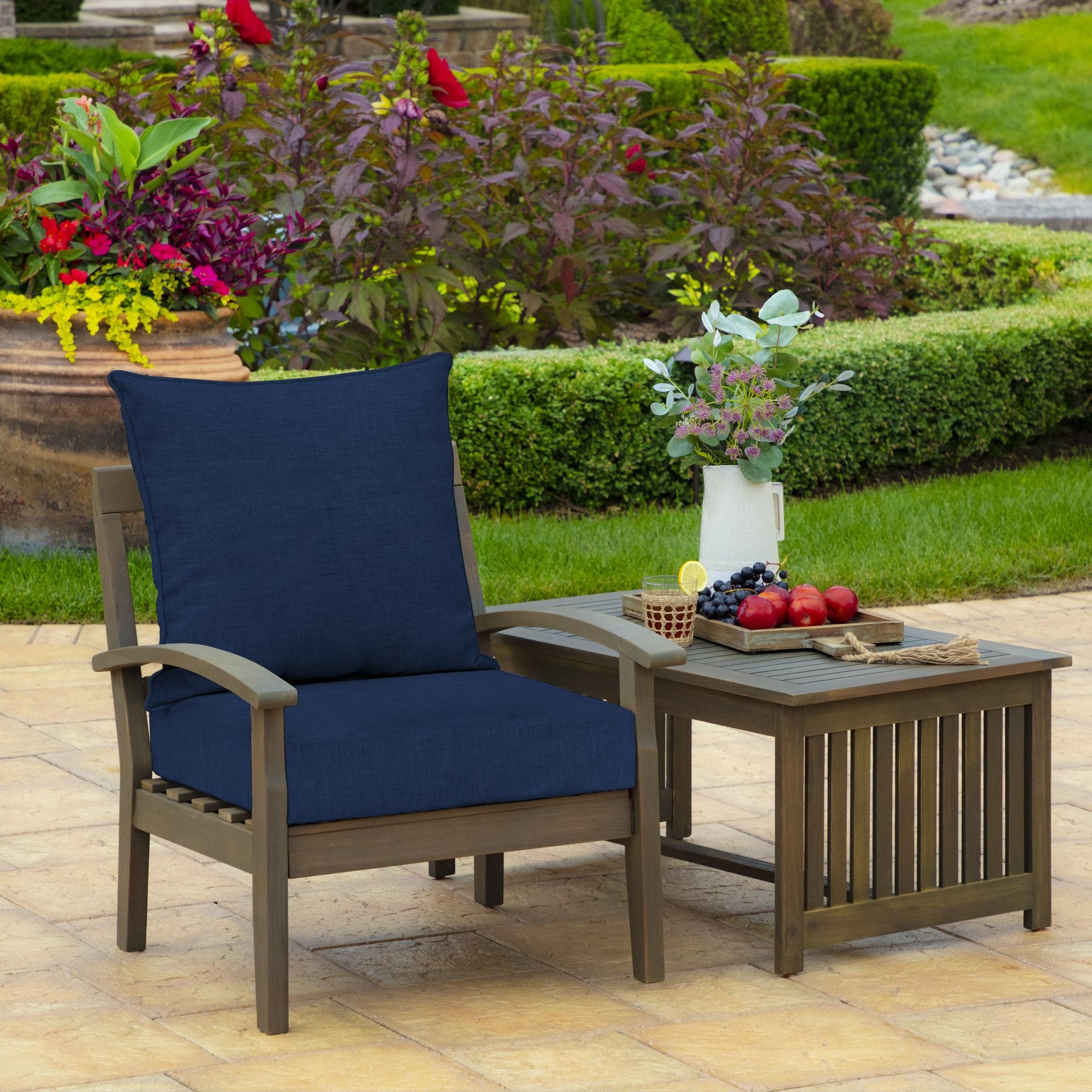 Sapphire Blue Polyester Outdoor Deep Seat Cushion Set