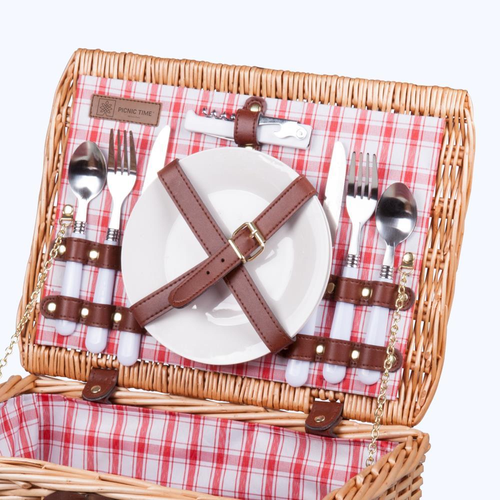 Picnic Time Catalina Wicker Picnic Basket with Picnic
