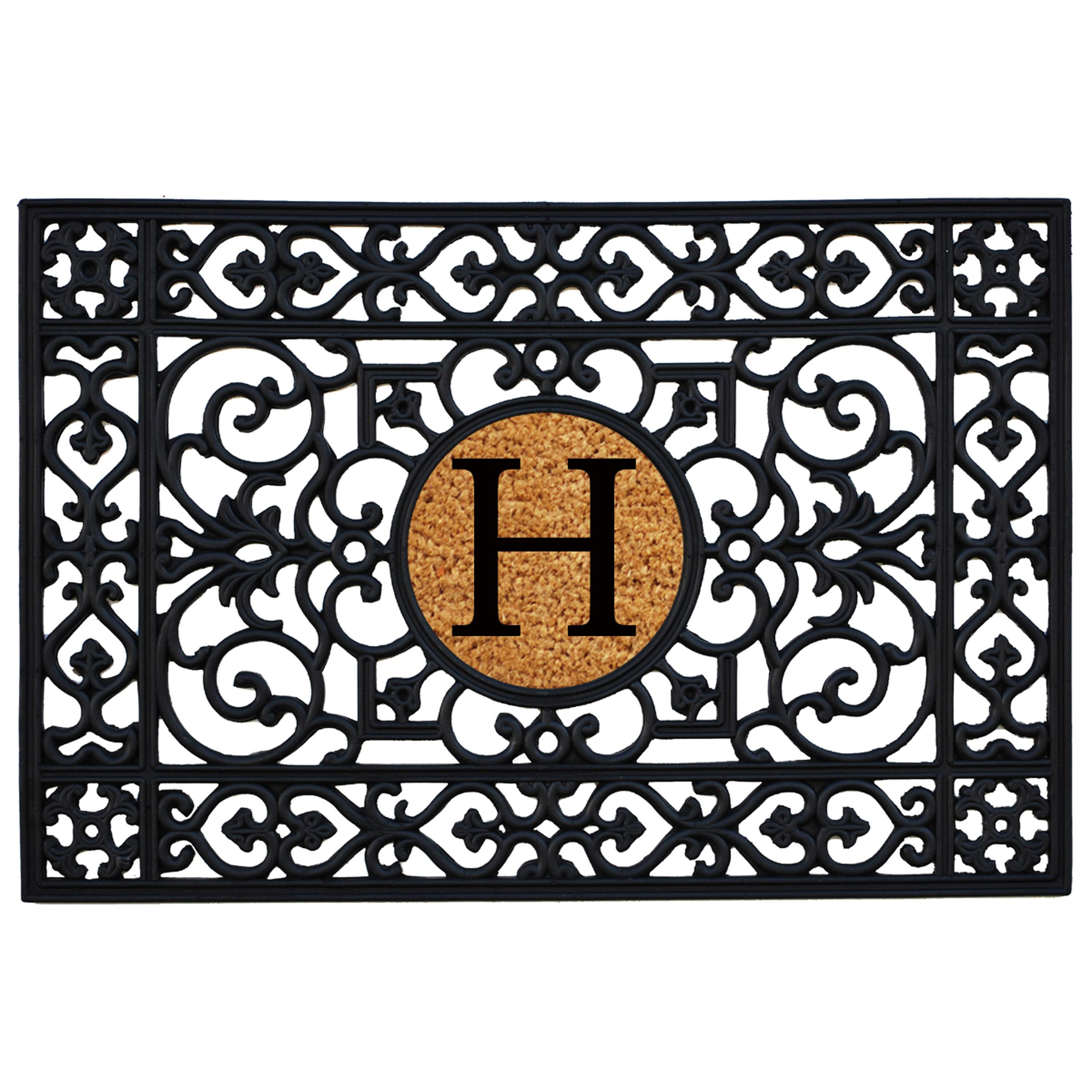 Calloway Mills Rubber Monogram Outdoor Doormat 2' x 3' (Letter H)