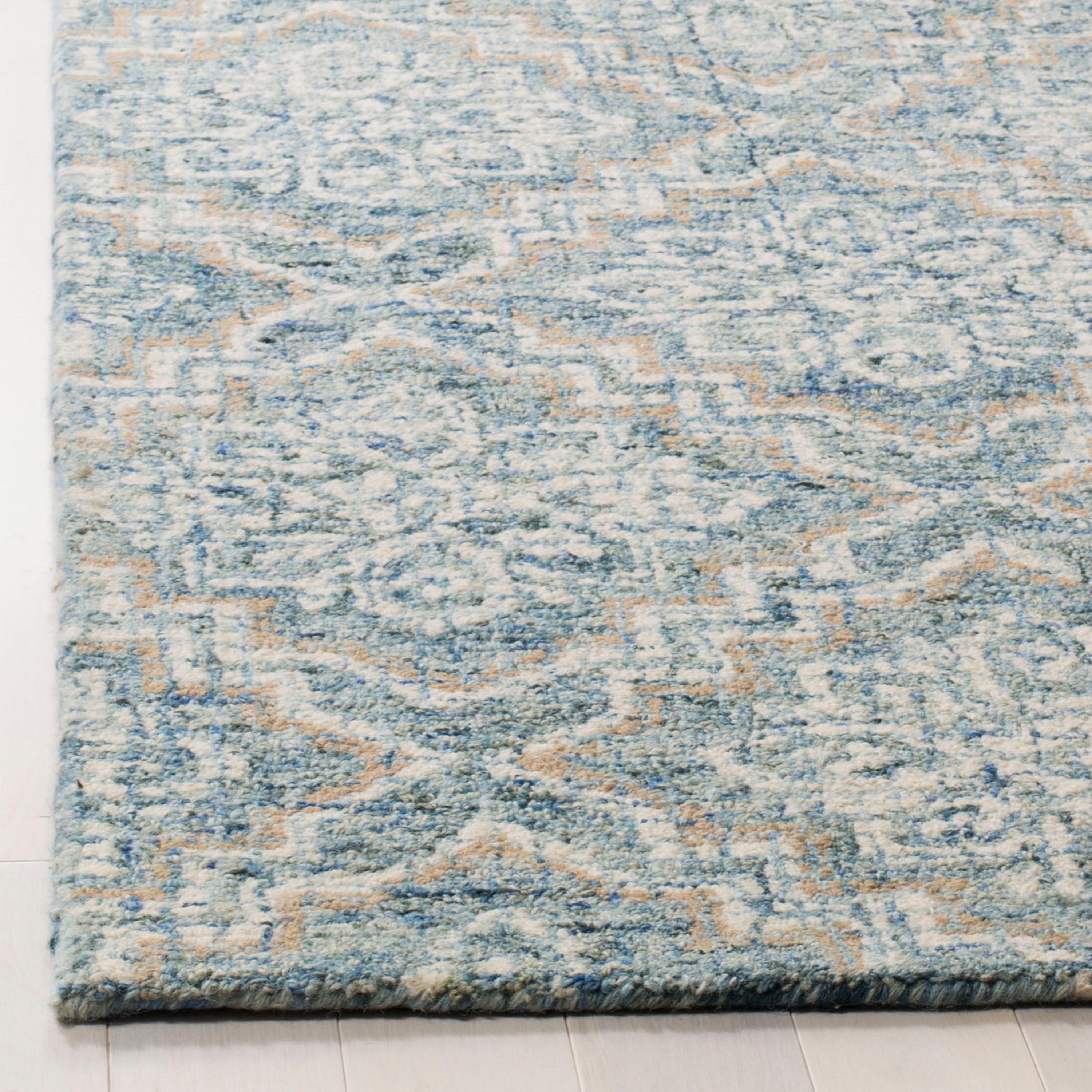 Abstract ABT201 Handmade Indoor Accent Rug - Blue/Grey - 3'x5' - Safavieh