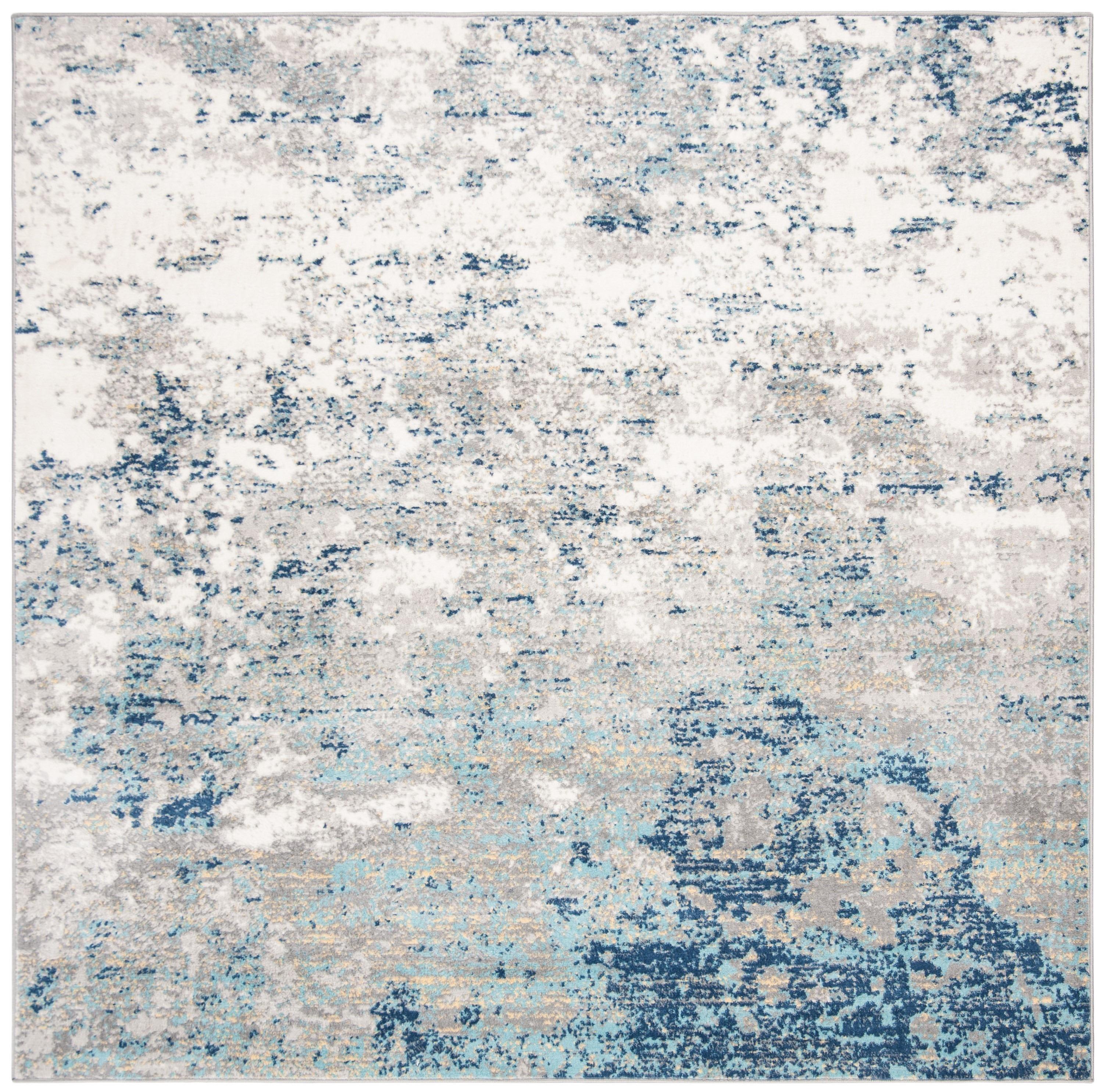 Brentwood BNT822 Power Loomed Area Rug - Light Grey/Blue - 3'x3' - Safavieh.
