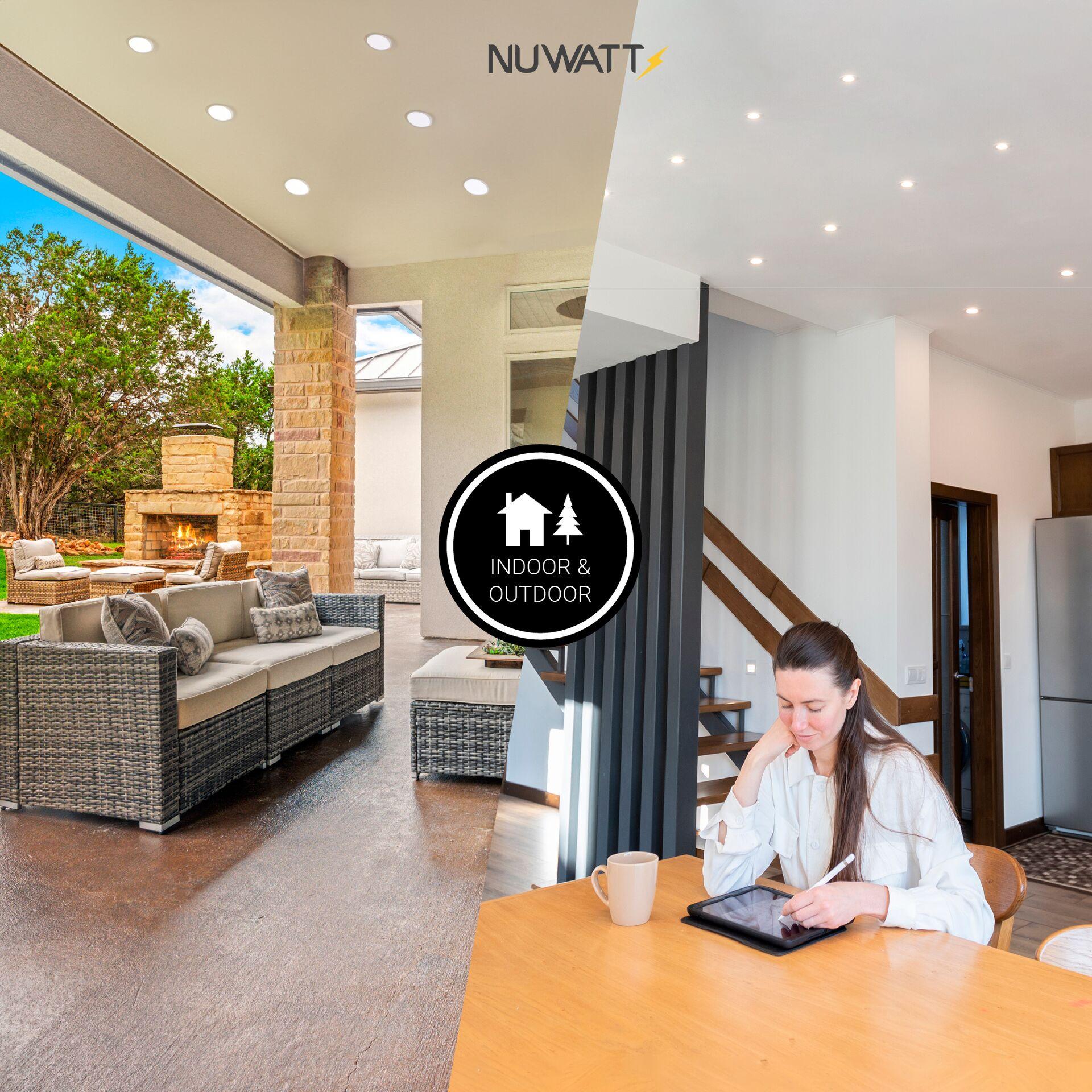 NuWatt 3'' Ultra Slim Selectable CCT New Construction LED Canless Recessed Wafer Light 12 Pack