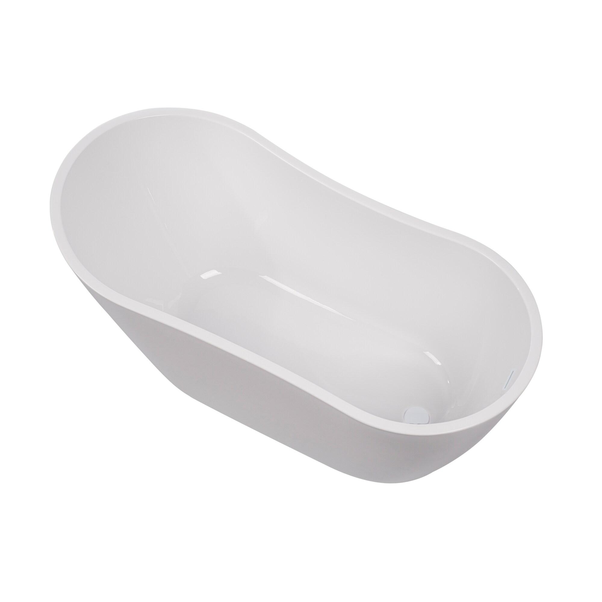 Maya 55" x 28" Freestanding Soaking Acrylic Bathtub