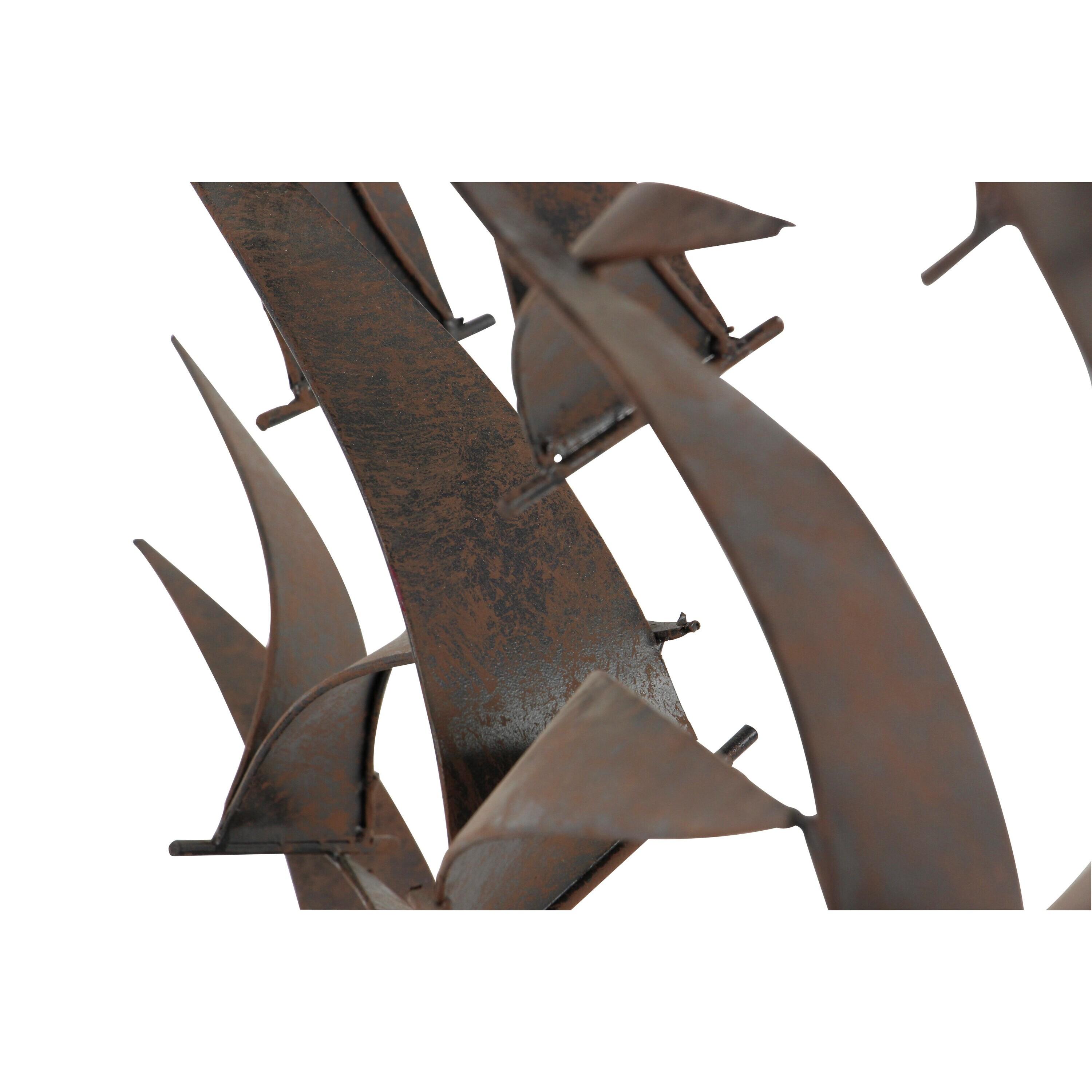 DecMode Black Metal Sleek Flying Flock Of Bird Wall Decor