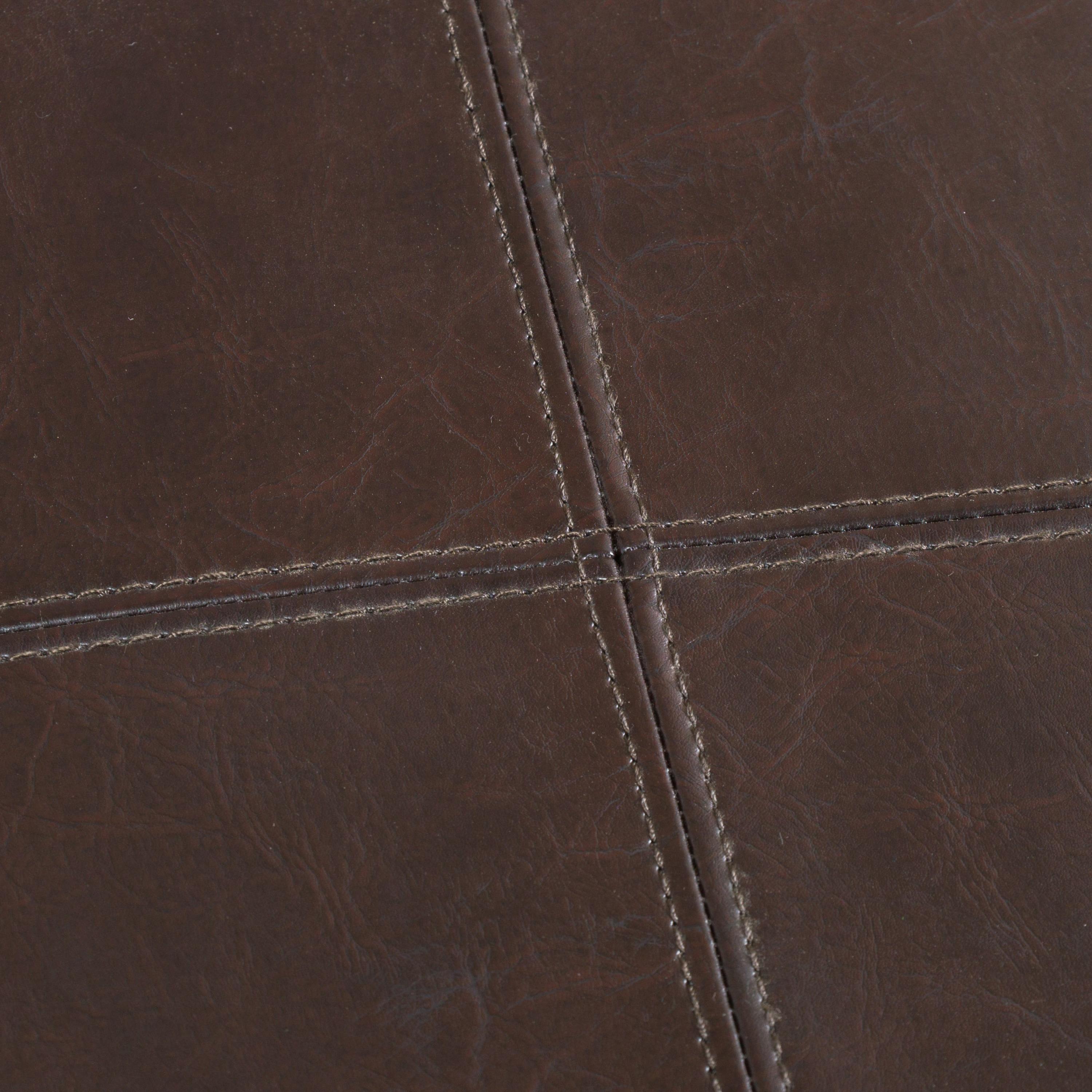 Mansfield Faux Leather Tray Top Storage Ottoman - Brown - Christopher Knight Home: Square Upholstered Bench with Wood Frame