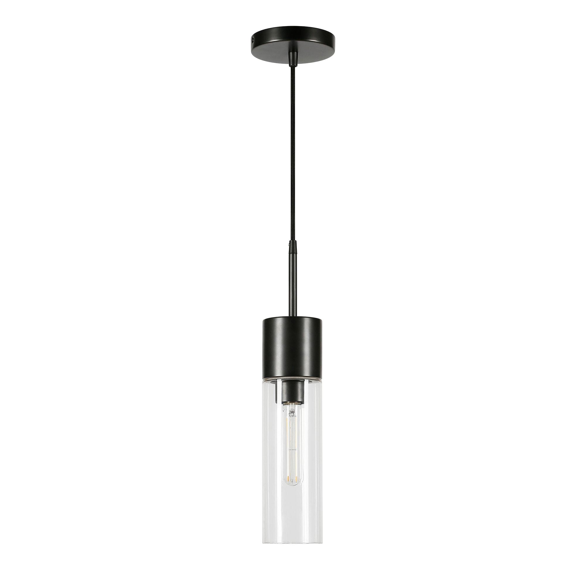 Evelyn&Zoe Industrial Clear Glass Pendant