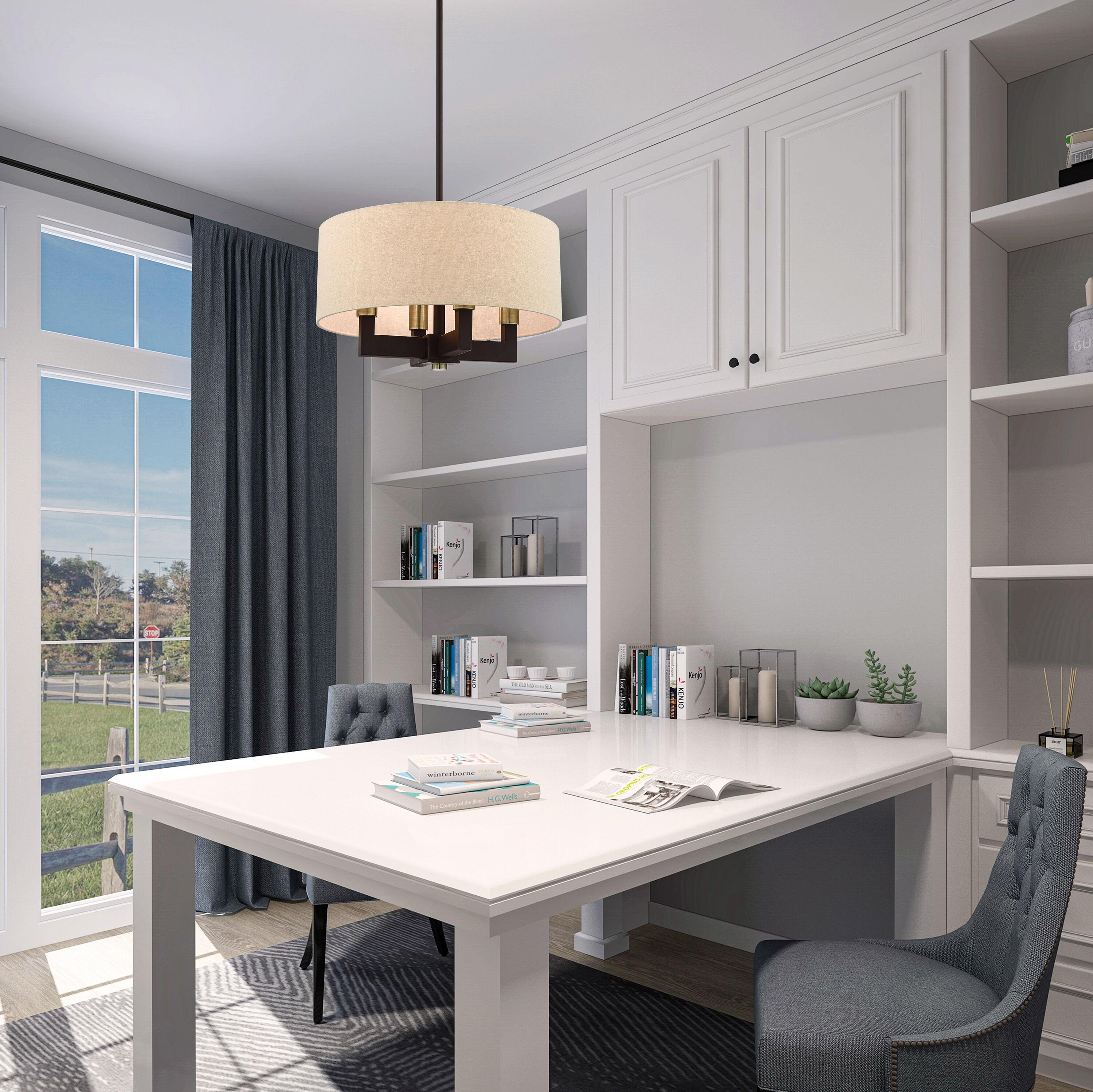 Livex Lighting Cresthaven 4 - Light Chandelier in  Bronze/Antique Brass