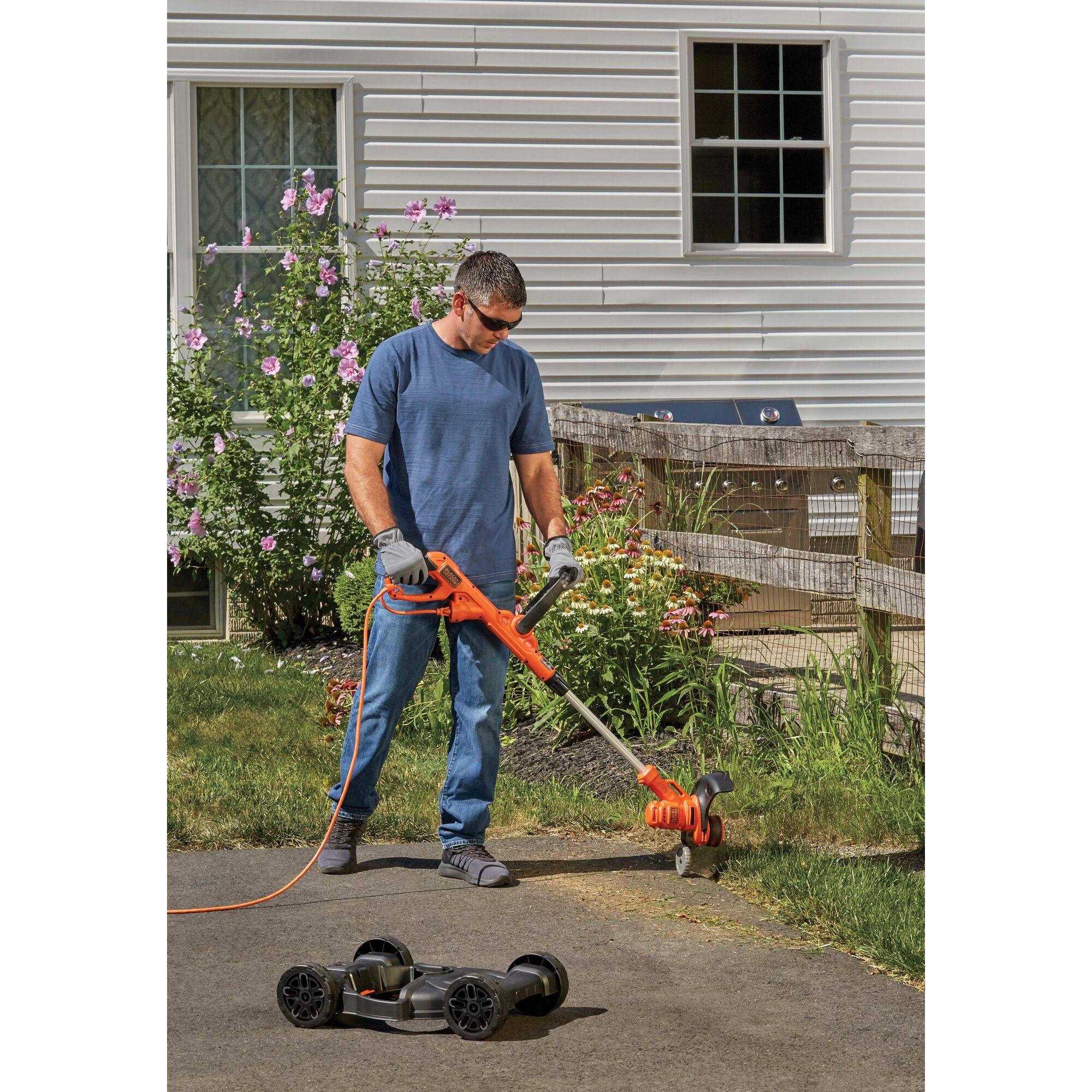 BLACK+DECKER Electric Lawn Mower, String Trimmer, Edger, 3-In-1, Corded, (BESTA512CM)