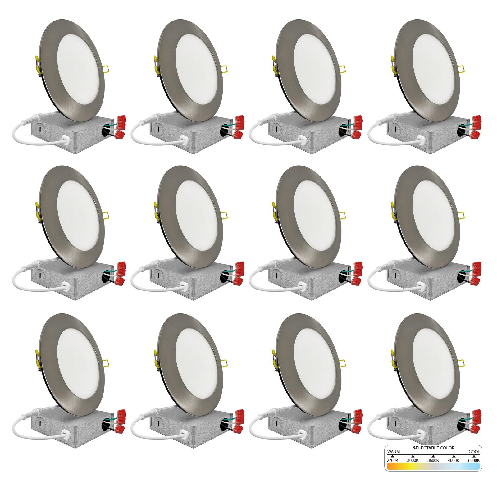 Panel Downlight 4.87'' Selectable Color Temperature Dimmable Air-Tight IC Rated LED Canless Recessed Lighting Kit