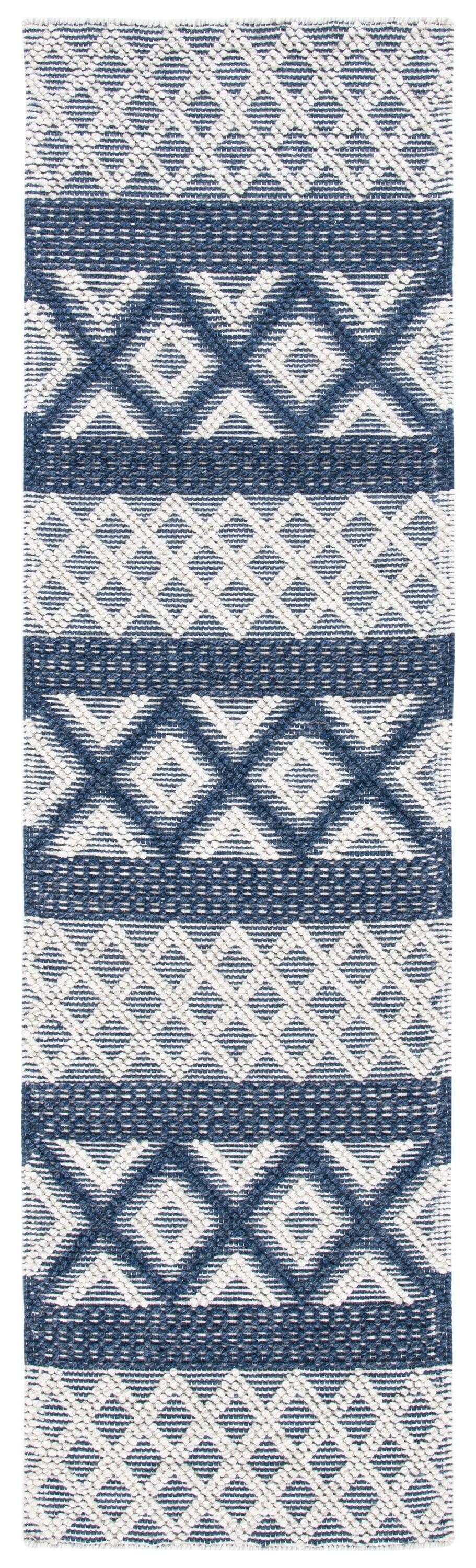 Vermont VRM211 Hand Woven Runner Rug - Ivory/Blue - 2'3"x8' - Safavieh.